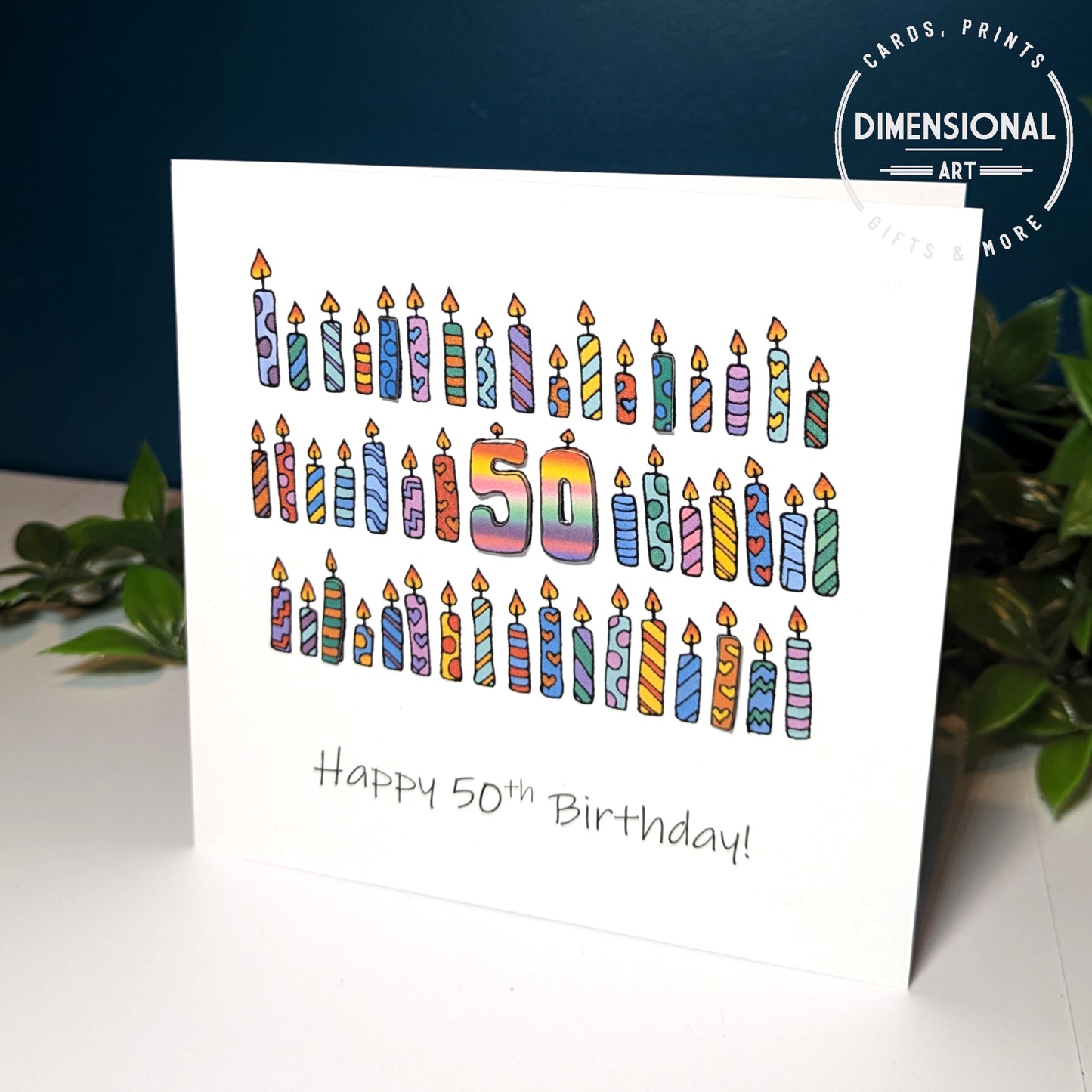 50th Candles Birthday Card 50