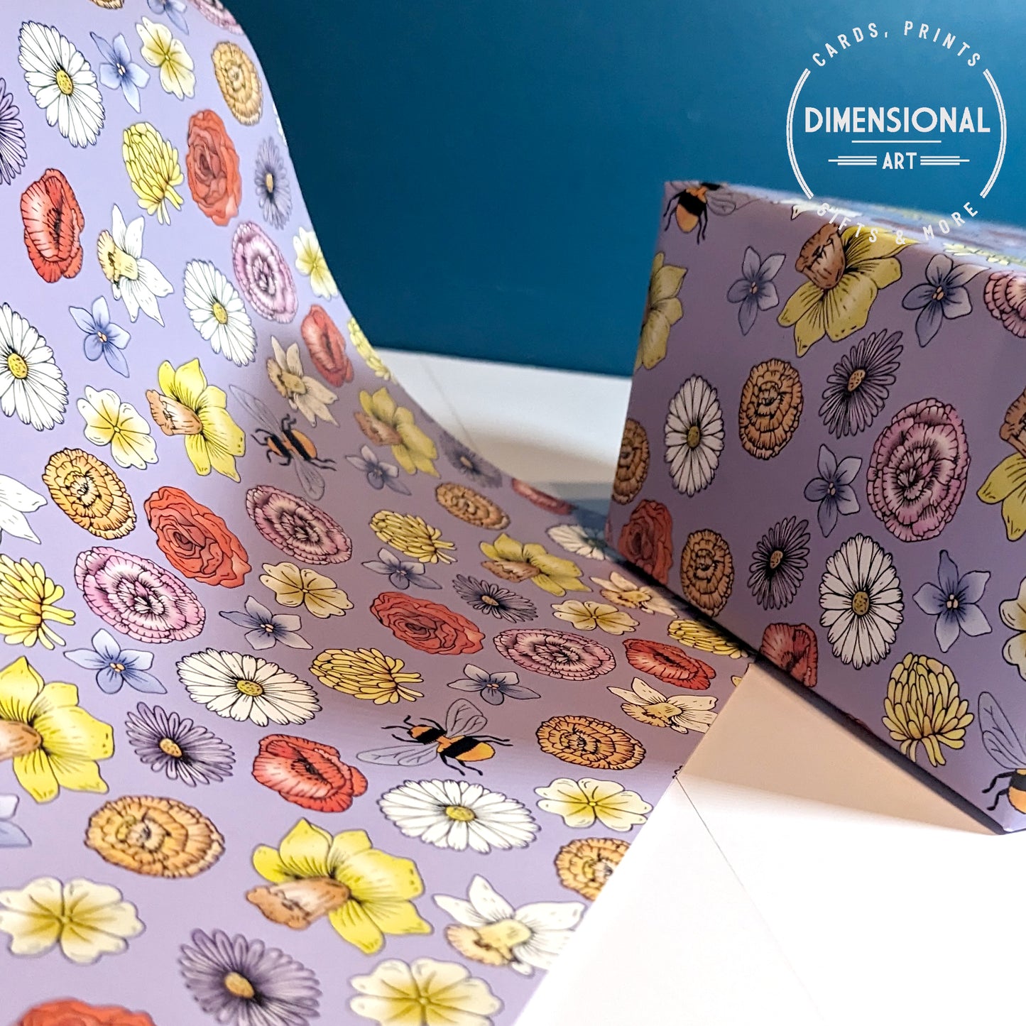 Flowers and Bees Gift Wrap and Tags (Wrapping Paper)