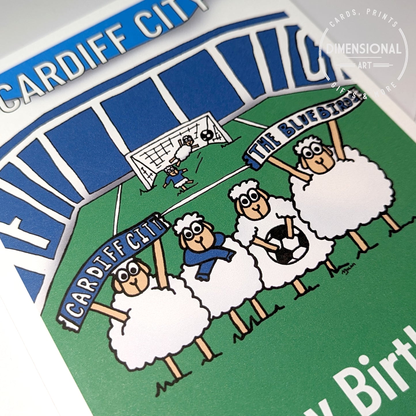 Cardiff City Football Sheep Card