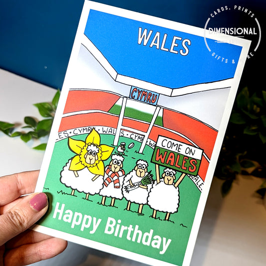 Wales Rugby Sheep Card