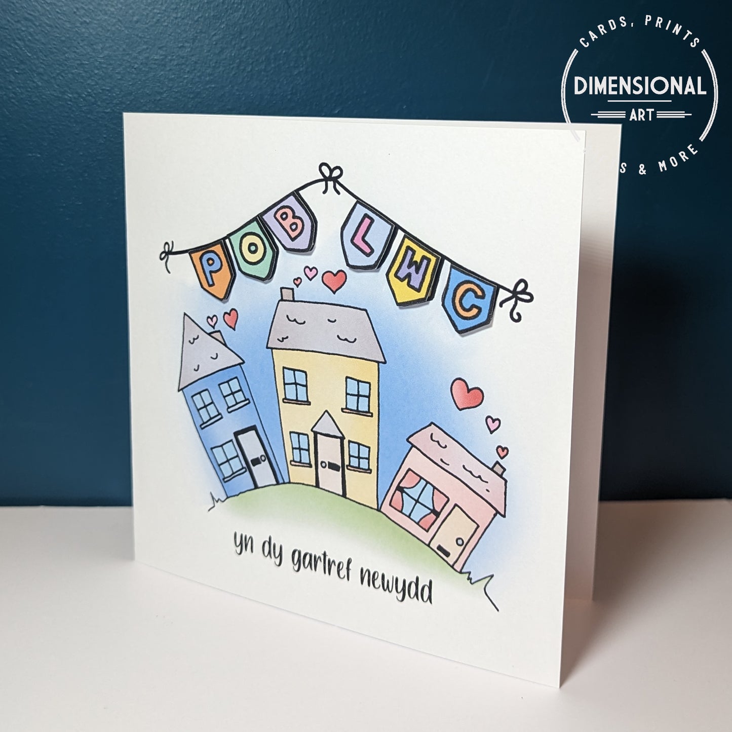 Pob Lwc yn dy gartref newydd ( New home) Card - Welsh