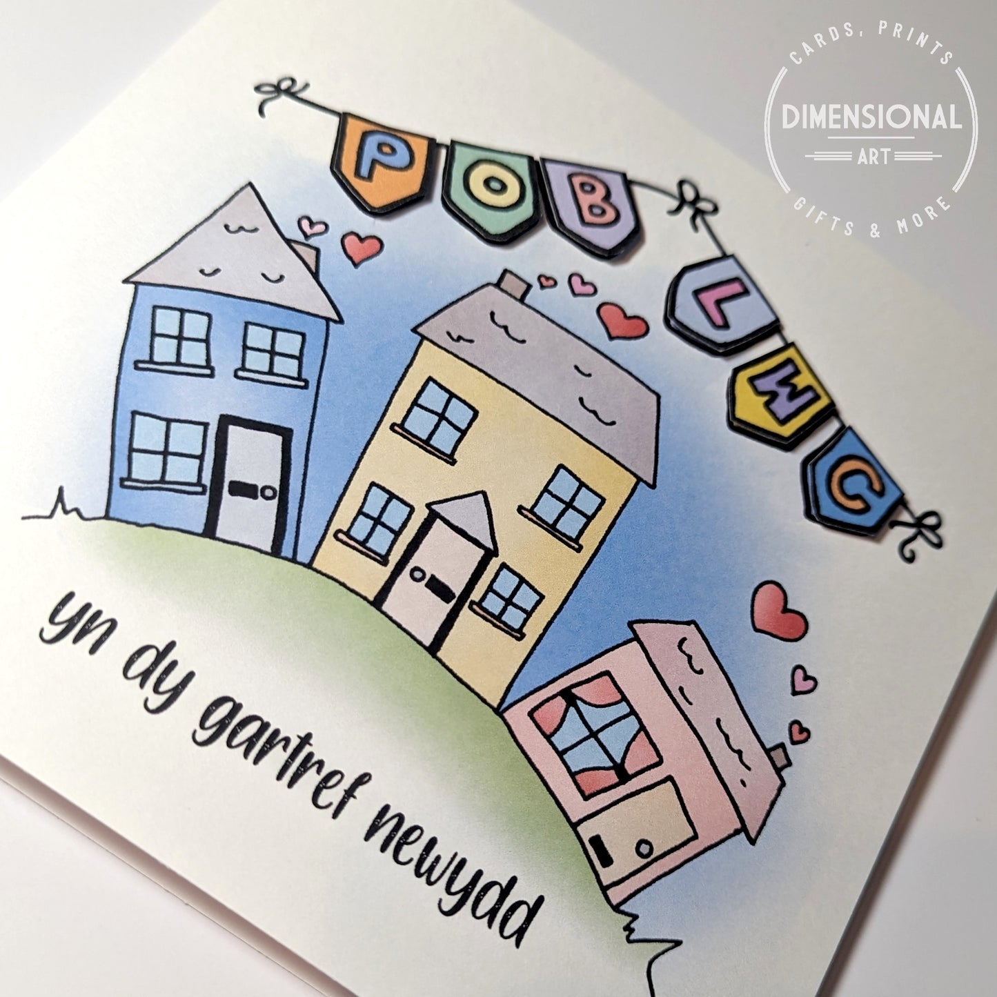 Pob Lwc yn dy gartref newydd ( New home) Card - Welsh