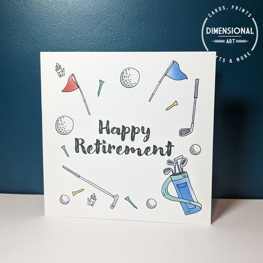 Golf Happy Retirement Card