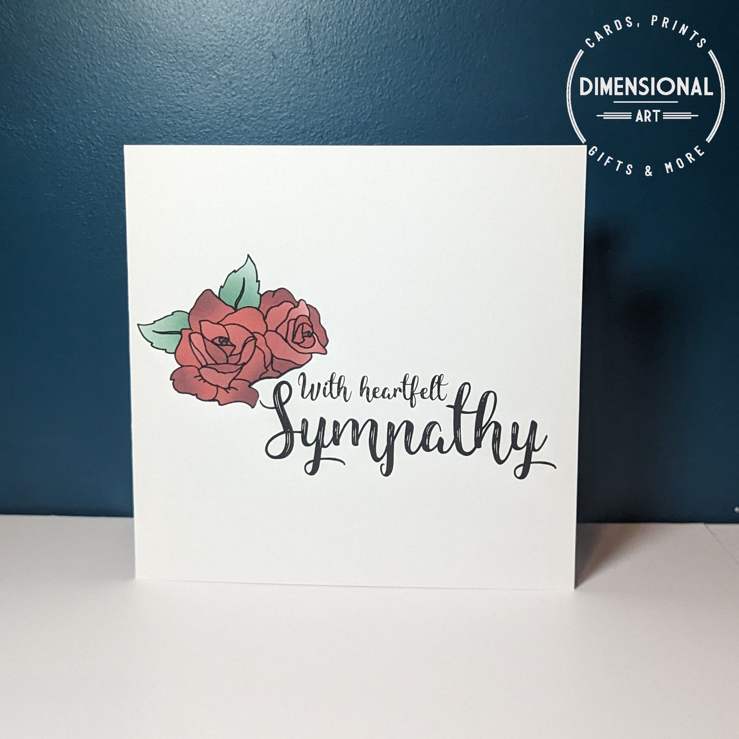 Rose with heartfelt Sympathy card