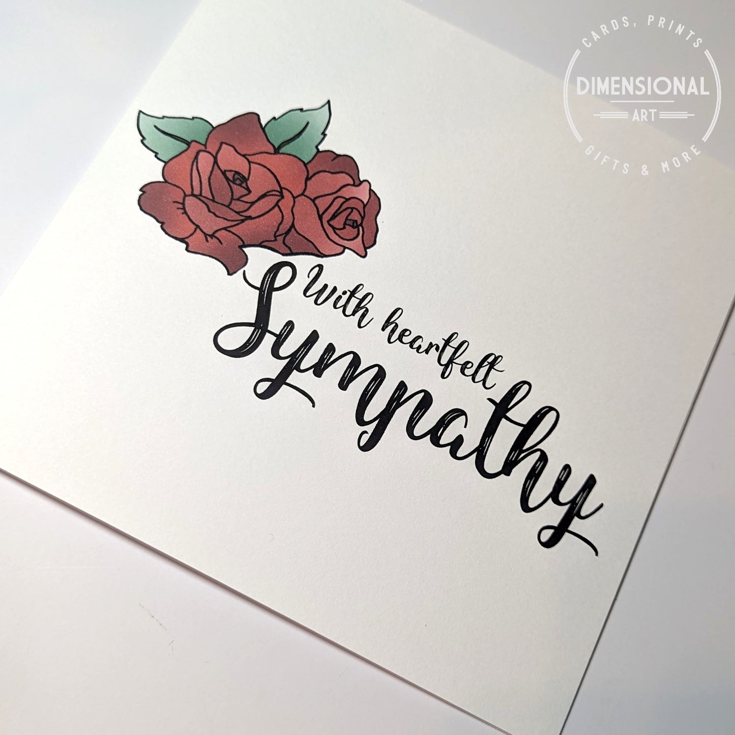 Rose with heartfelt Sympathy card