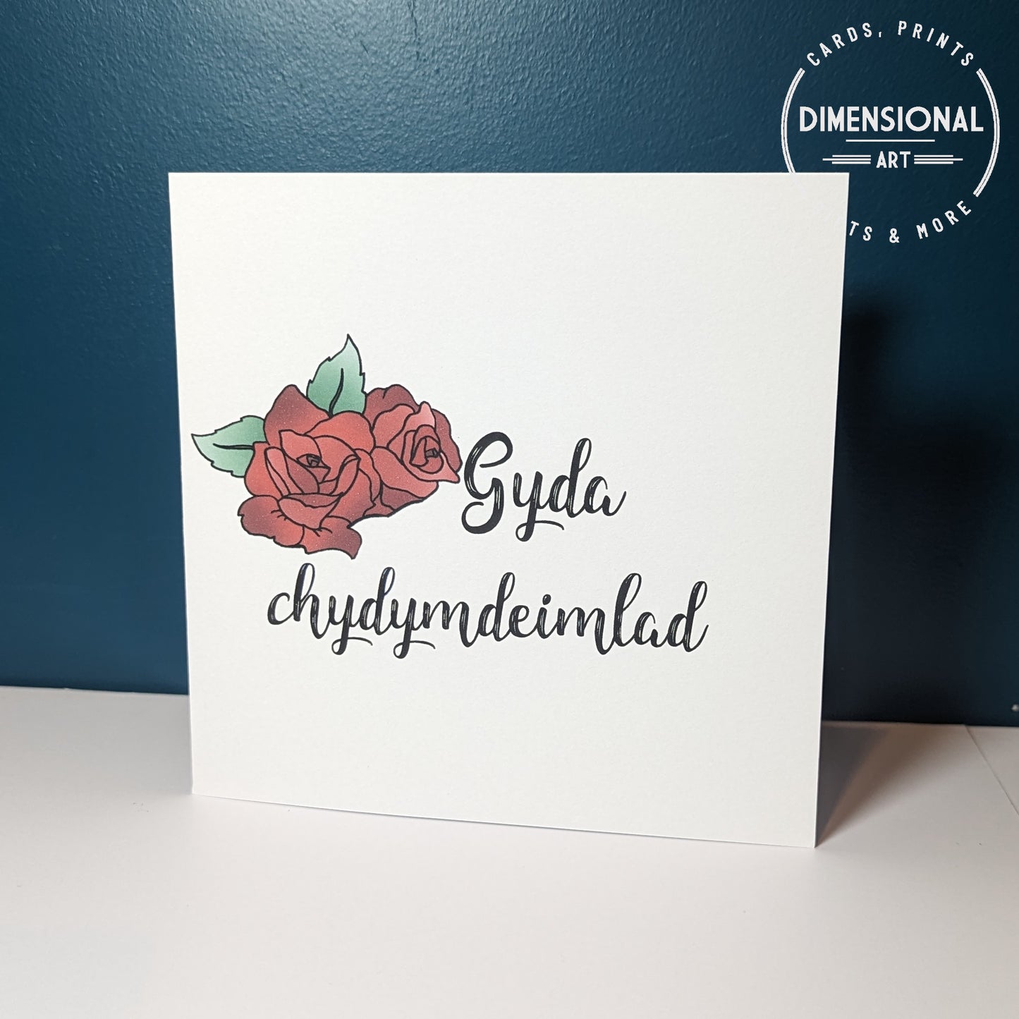 Rose Gyda chydymdeimlad (Sympathy Card) - Welsh