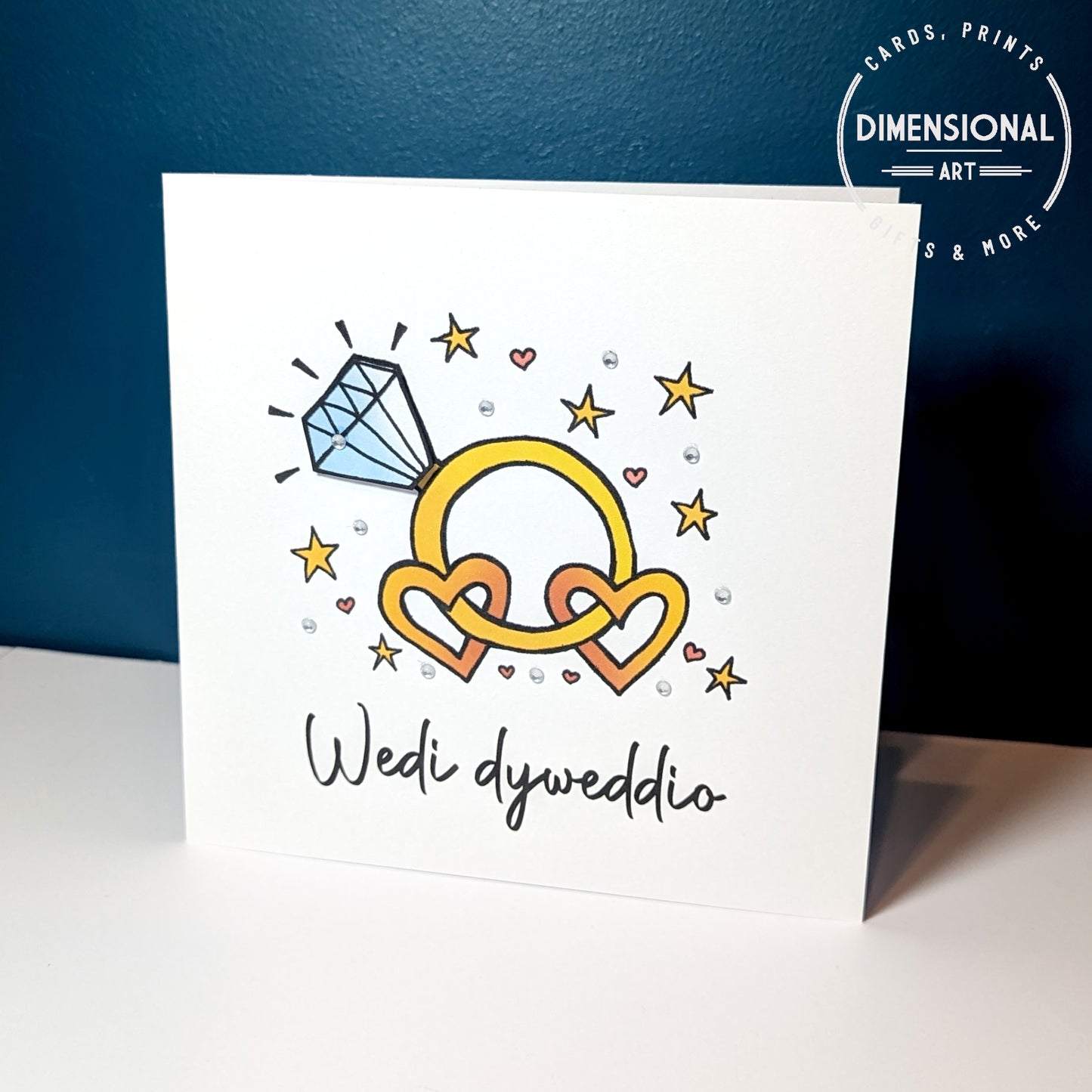 Wedi dyweddio (Engagement Card) - Welsh