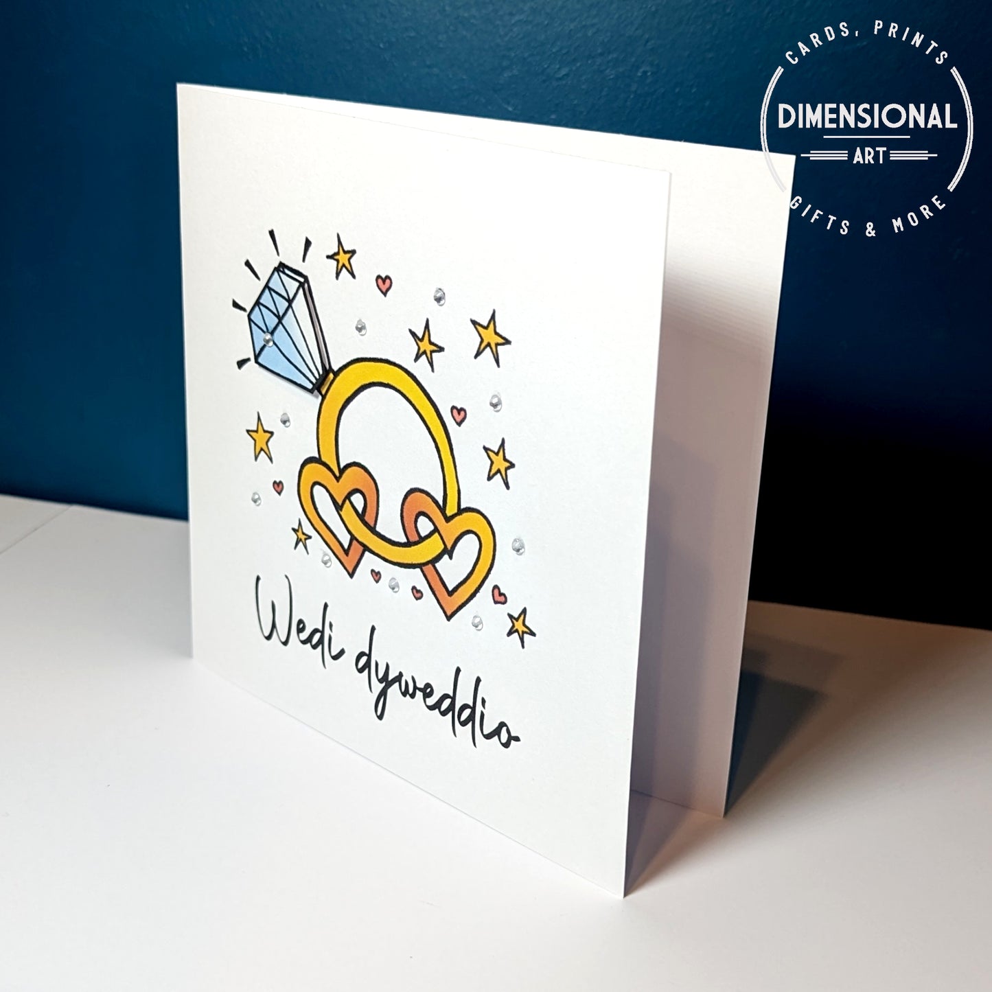 Wedi dyweddio (Engagement Card) - Welsh