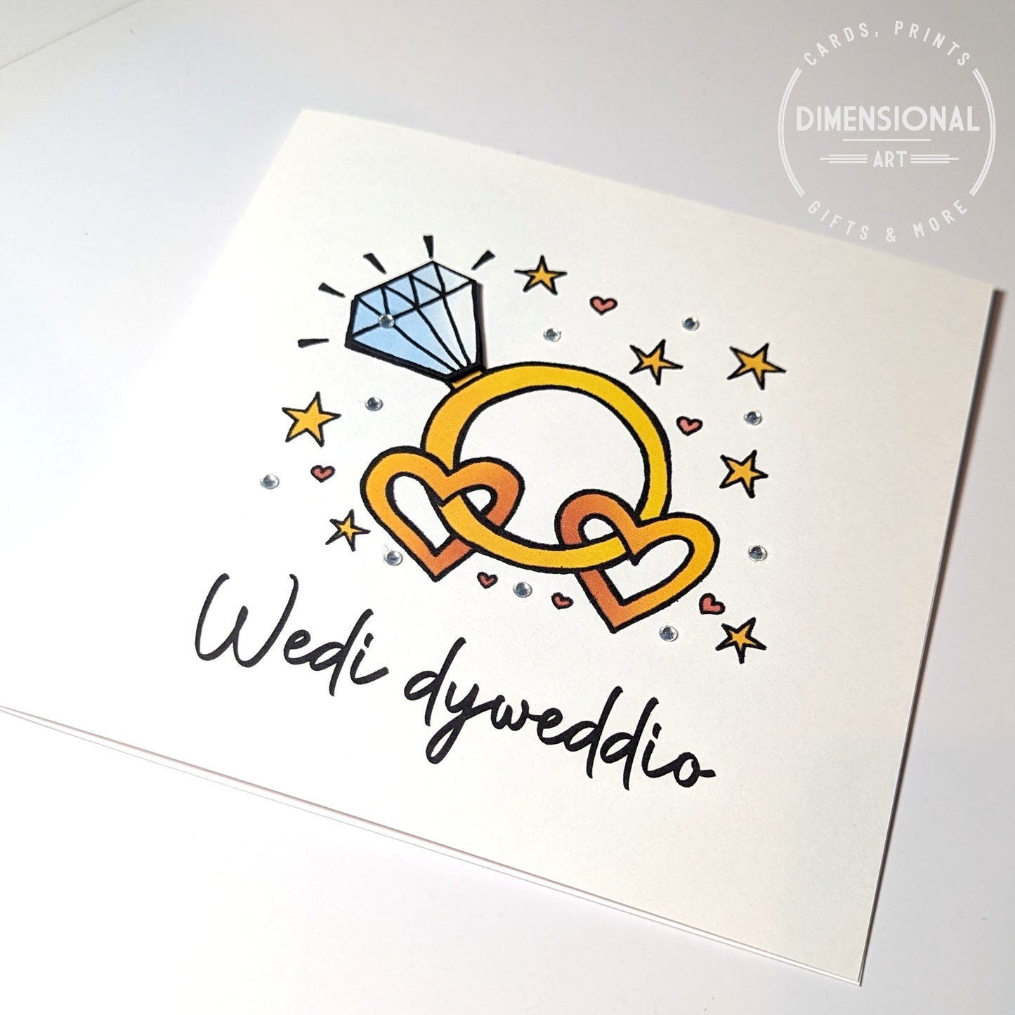 Wedi dyweddio (Engagement Card) - Welsh