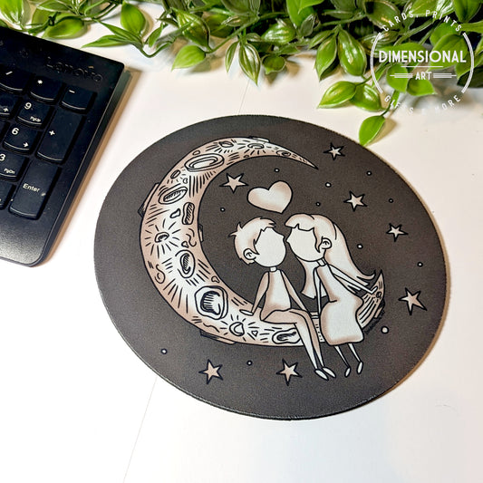 Over the Moon Round Mouse Mat