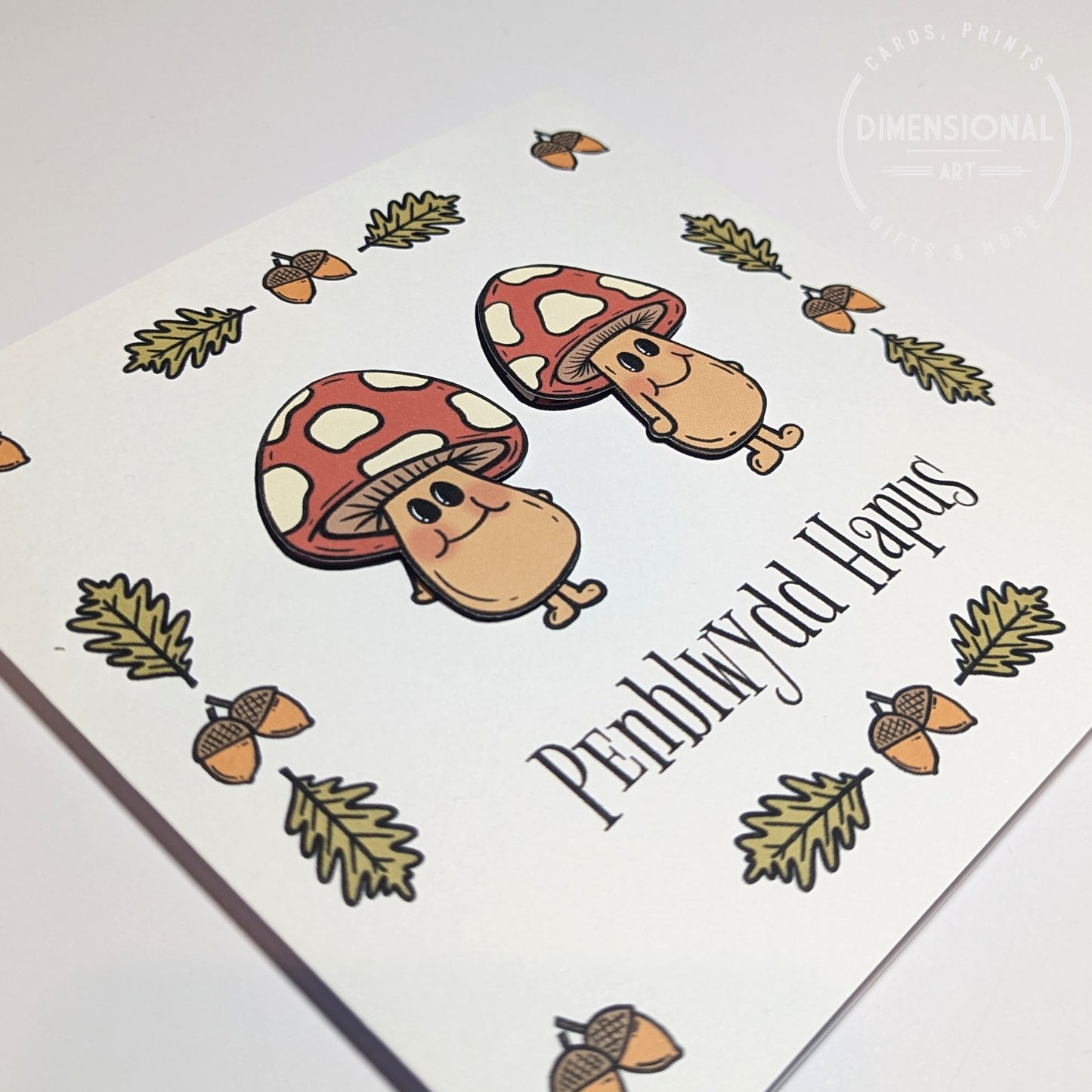 Mushrooms Penblwydd Hapus (Birthday Card) Welsh Card