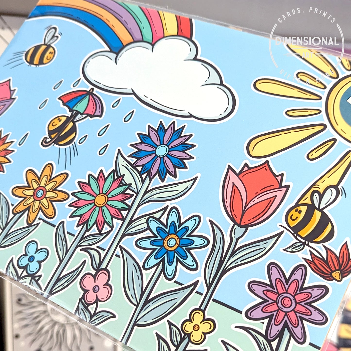 Spring Bees and Flowers A4 Print