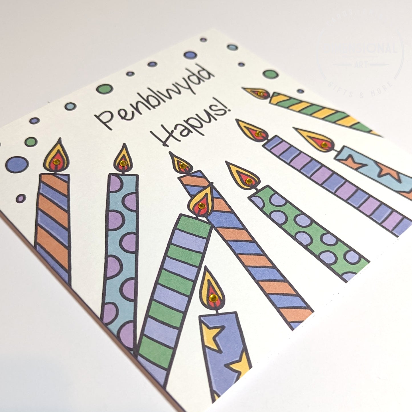 Candles - Penblwydd Hapus (Birthday Card) Welsh Card