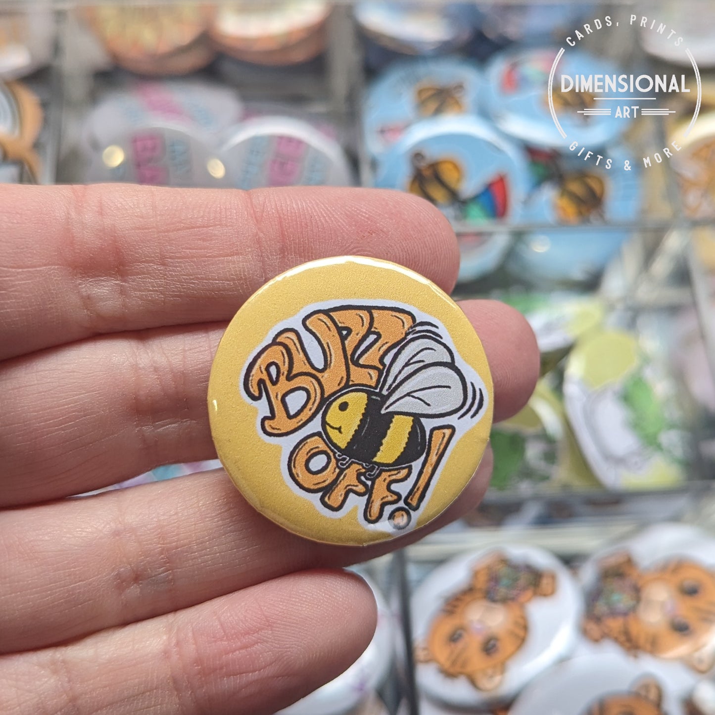 Buzz off Bee Mini badge