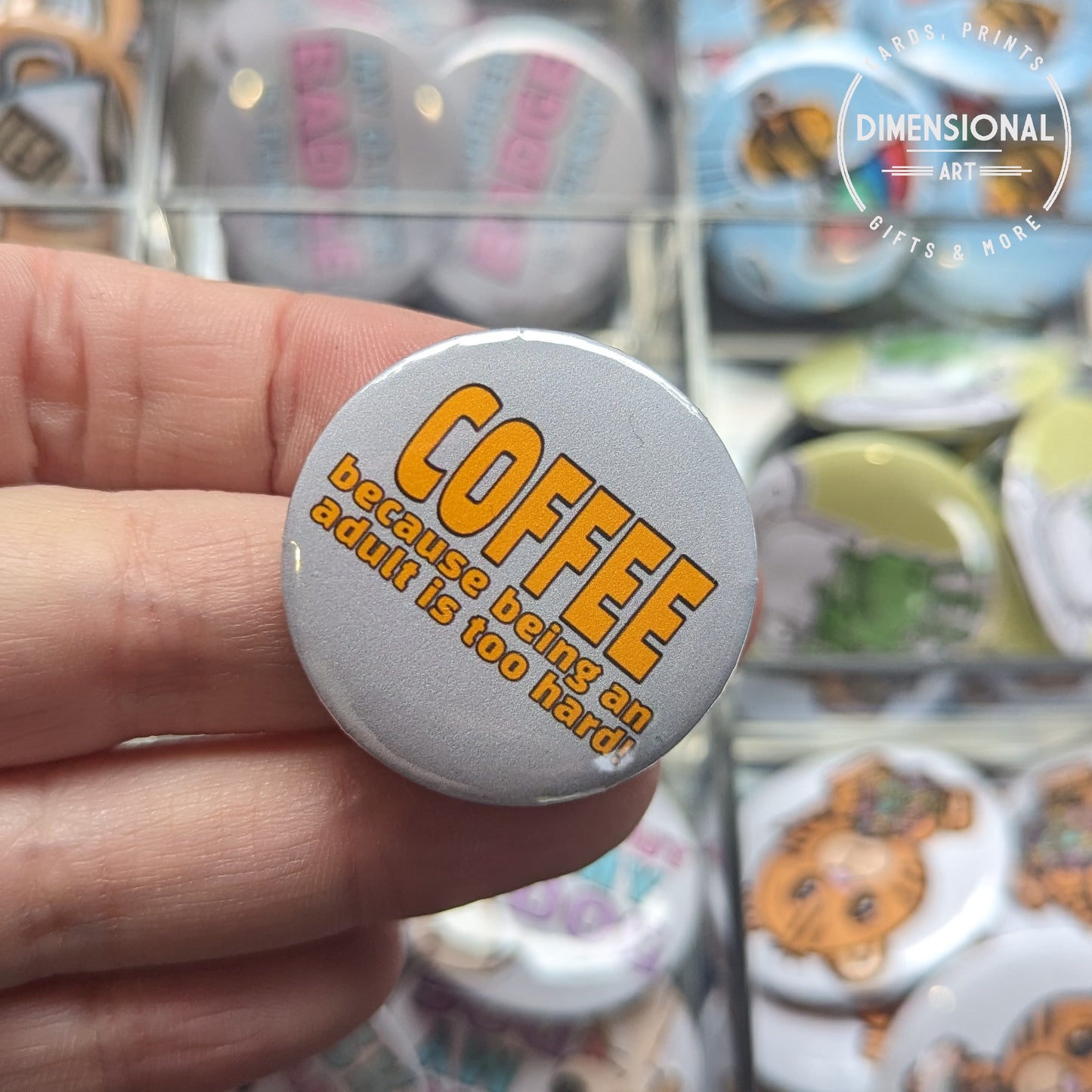 Coffee because being an adult is too hard Mini badge