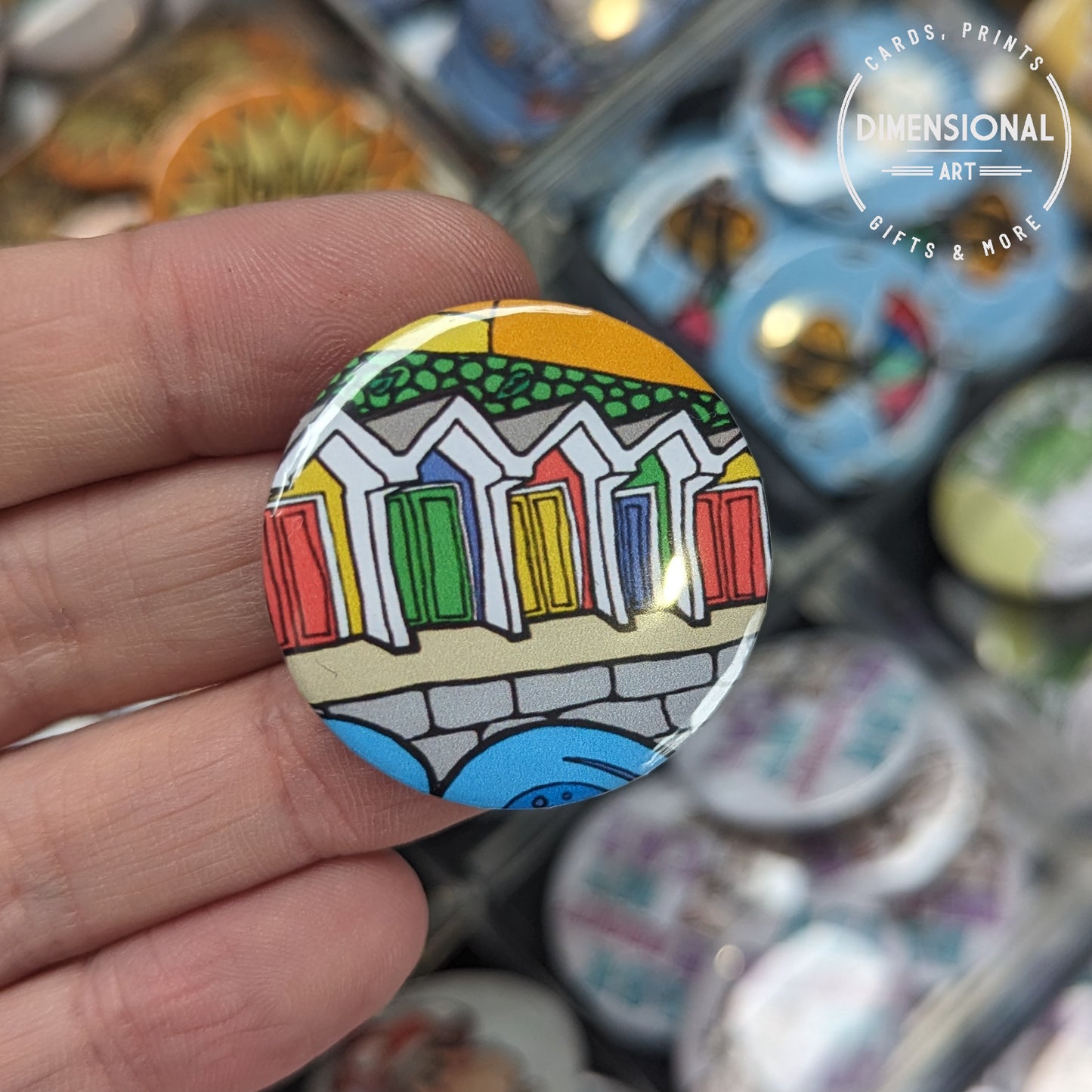 Beach huts Mini badge
