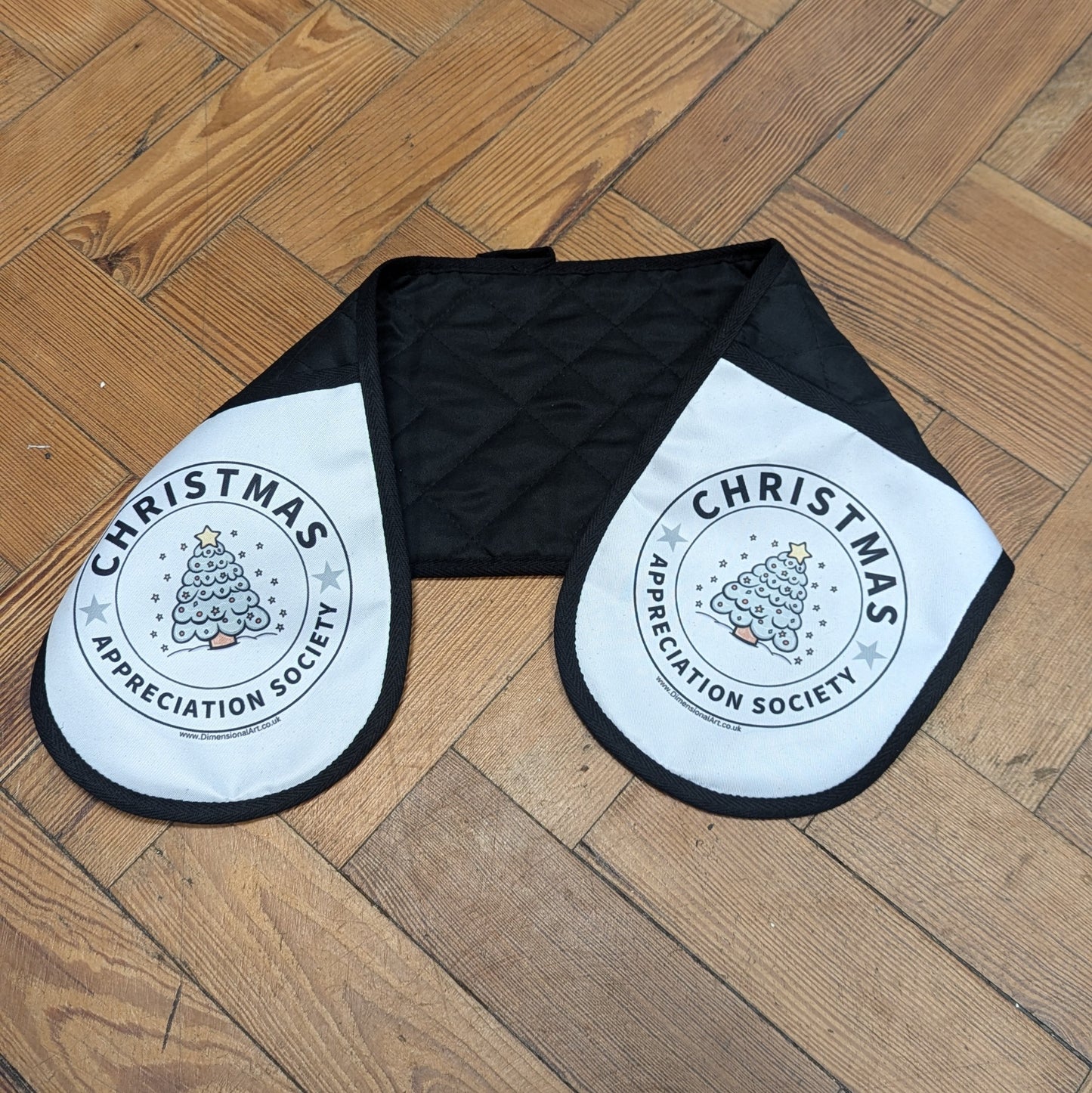 Christmas Appreciation Society Polyester Double Oven Mitts