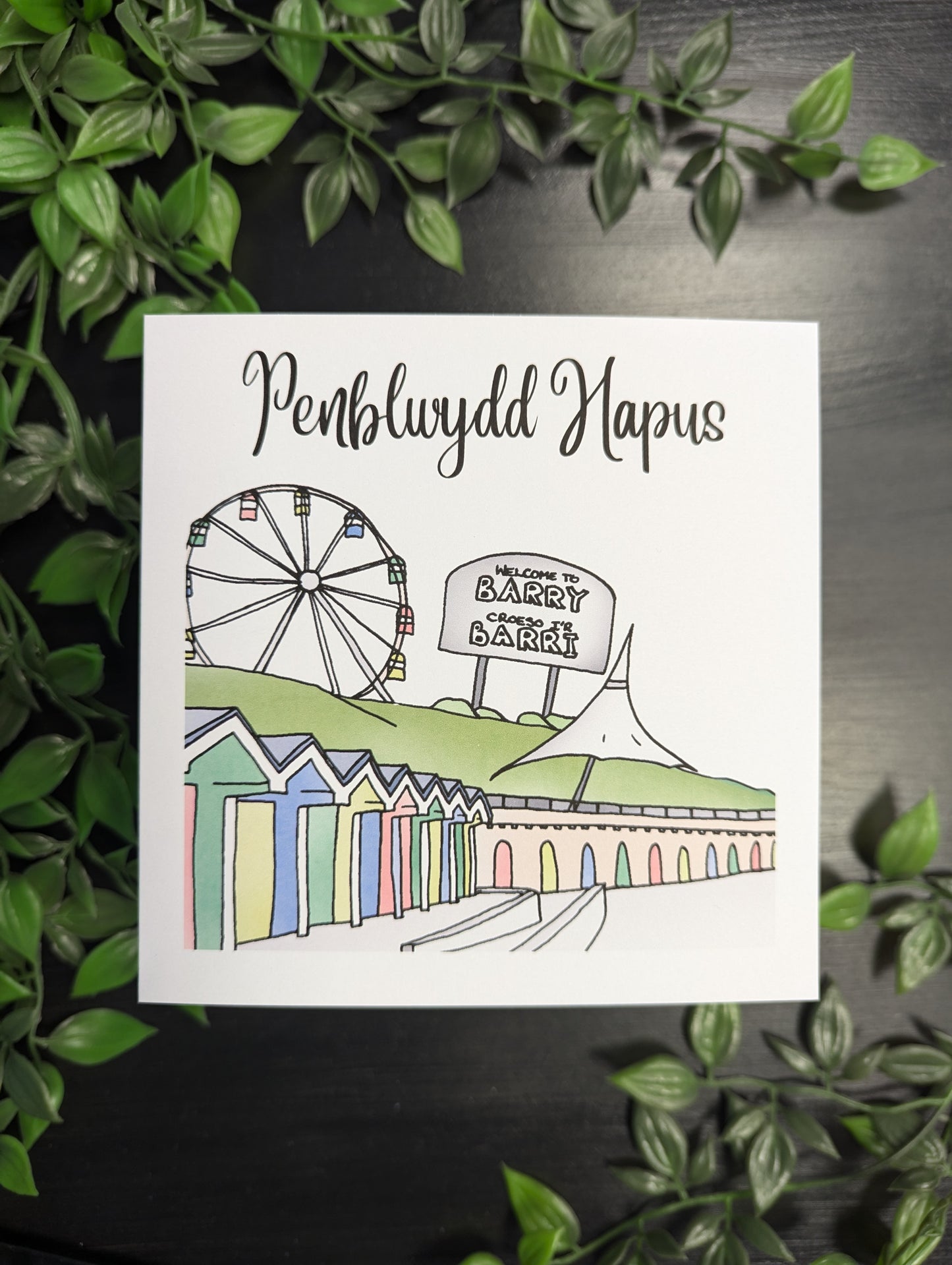 Barry Island Penblwydd Hapus (Birthday Card) - Welsh Card