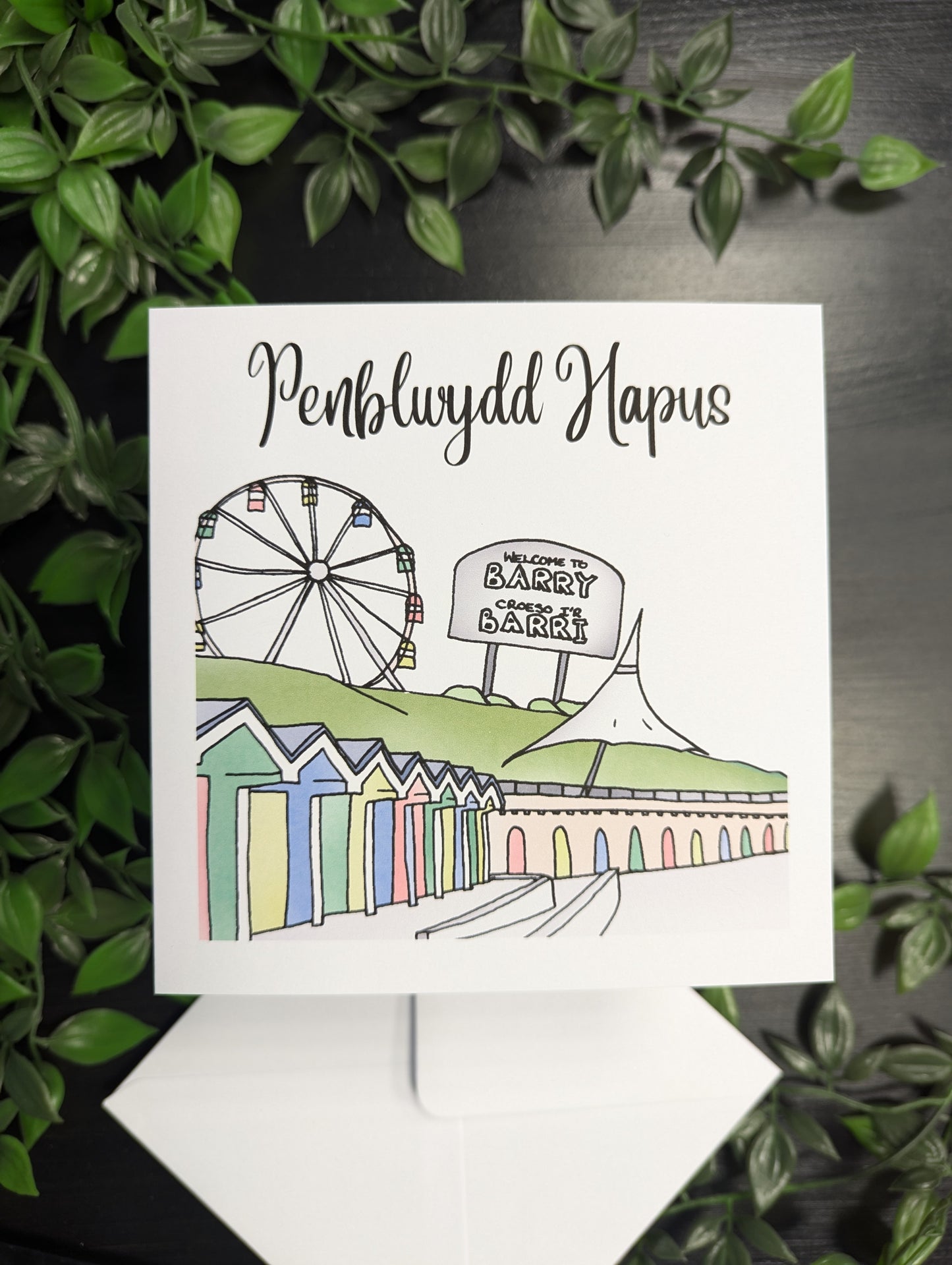 Barry Island Penblwydd Hapus (Birthday Card) - Welsh Card