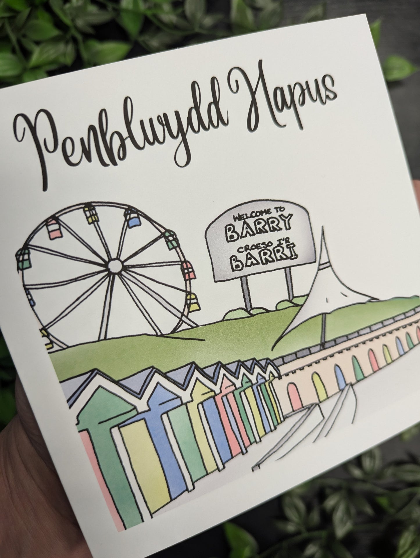 Barry Island Penblwydd Hapus (Birthday Card) - Welsh Card