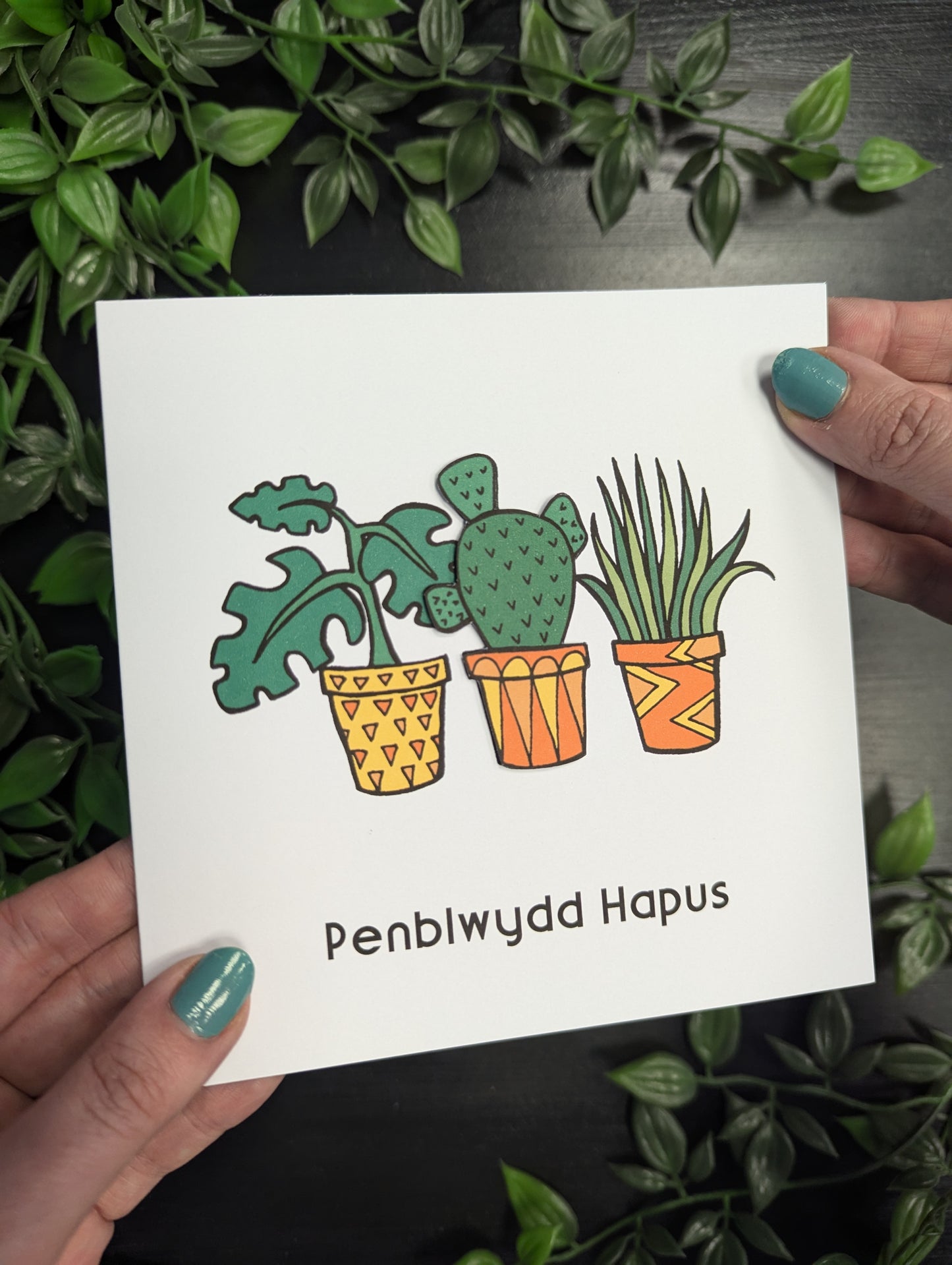 Cactus Penblwydd Hapus (Birthday Card) - Welsh Card
