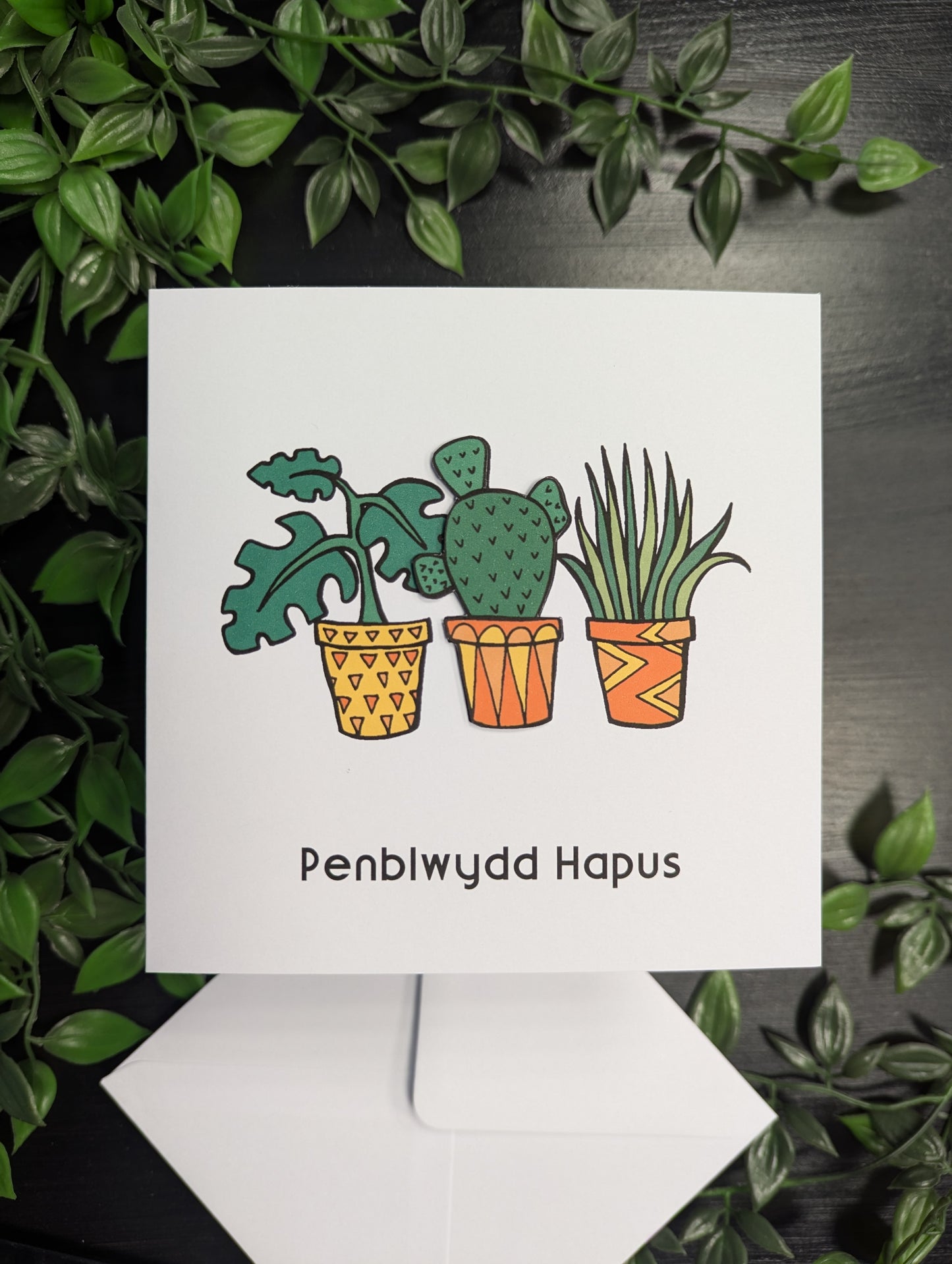Cactus Penblwydd Hapus (Birthday Card) - Welsh Card