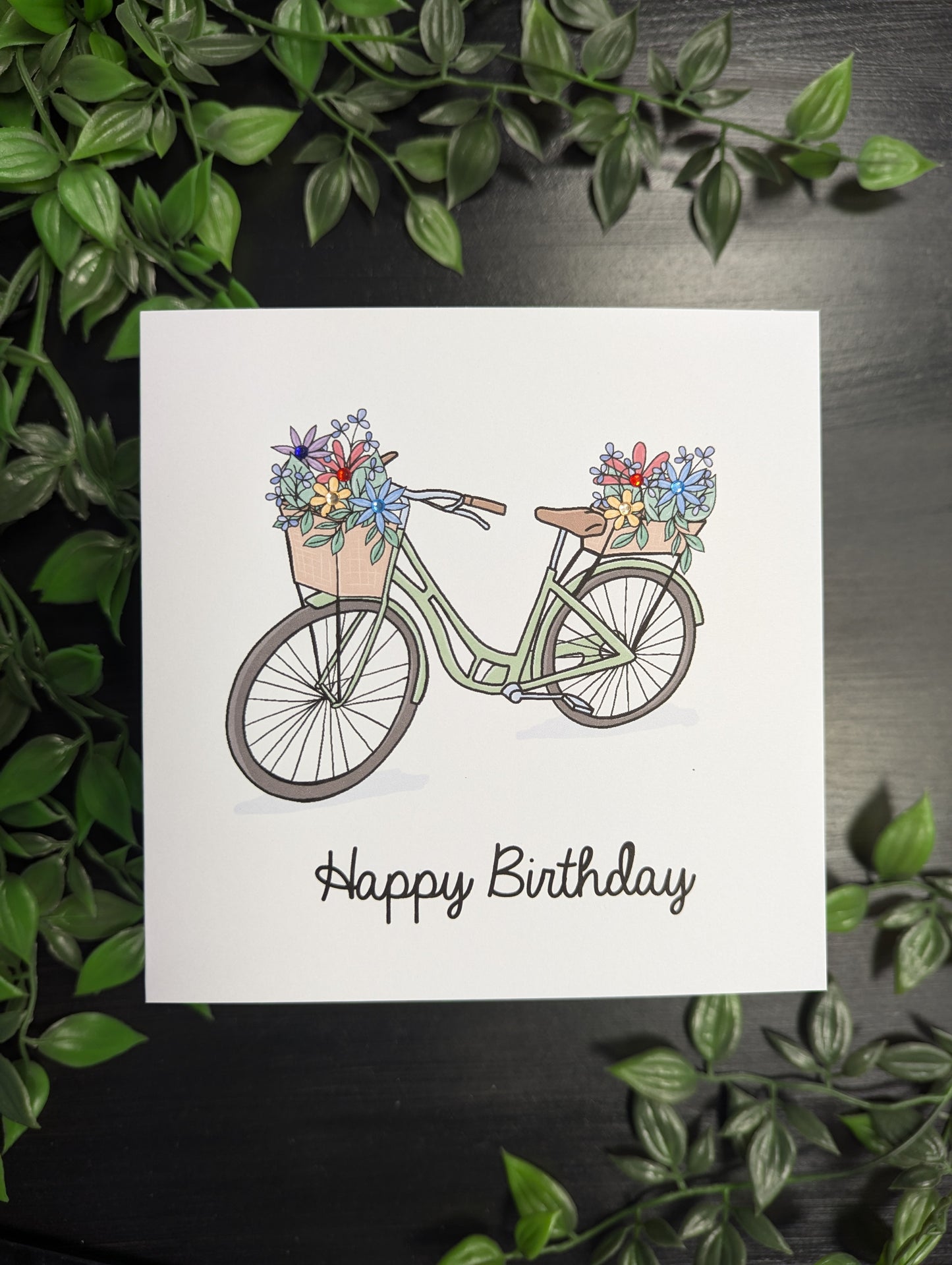 Flower Bike Birthday Card
