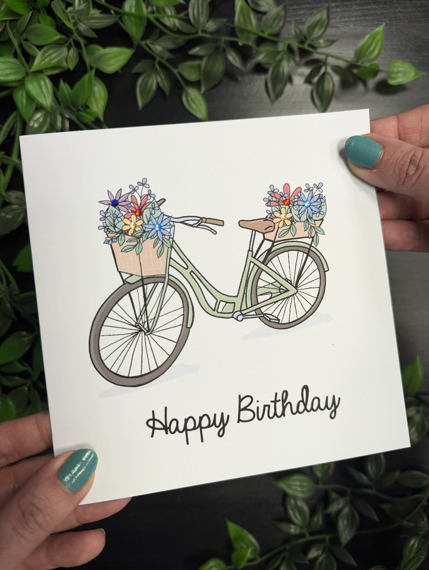 Flower Bike Birthday Card