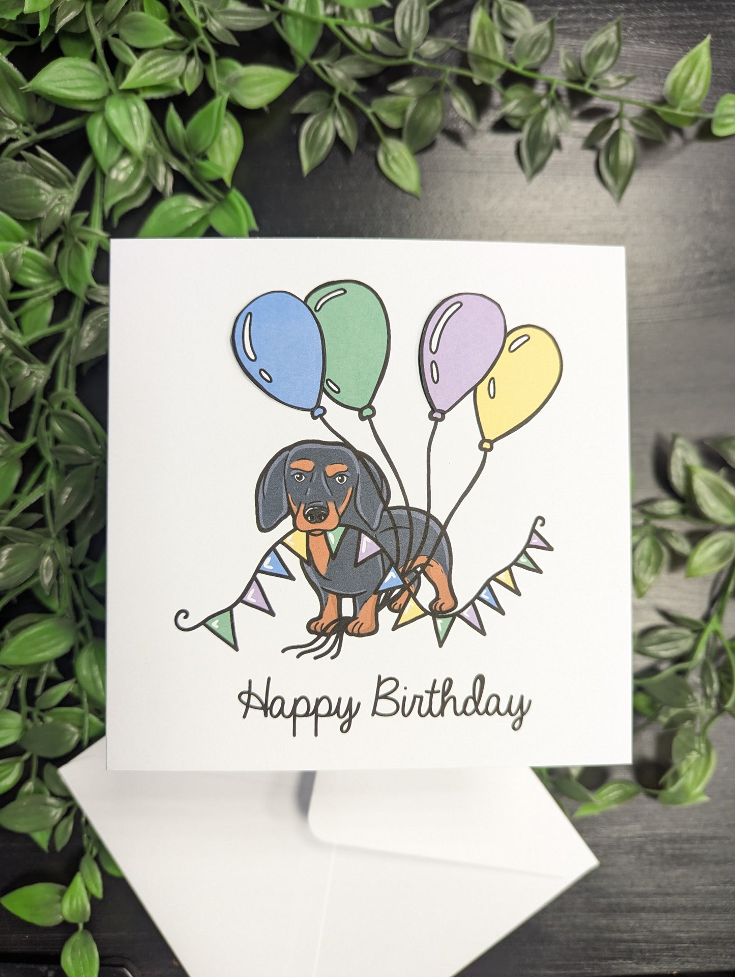 Dachshund - sausage dog - Birthday Card