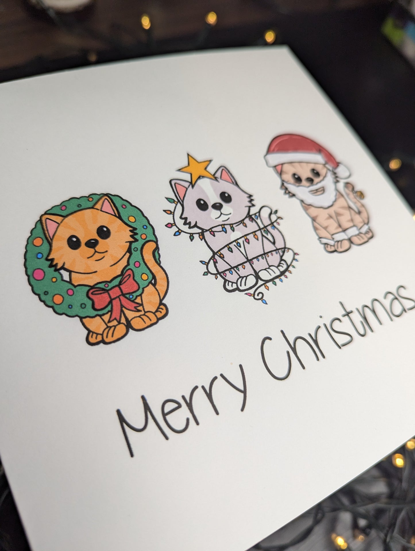 Cat Merry Christmas Card