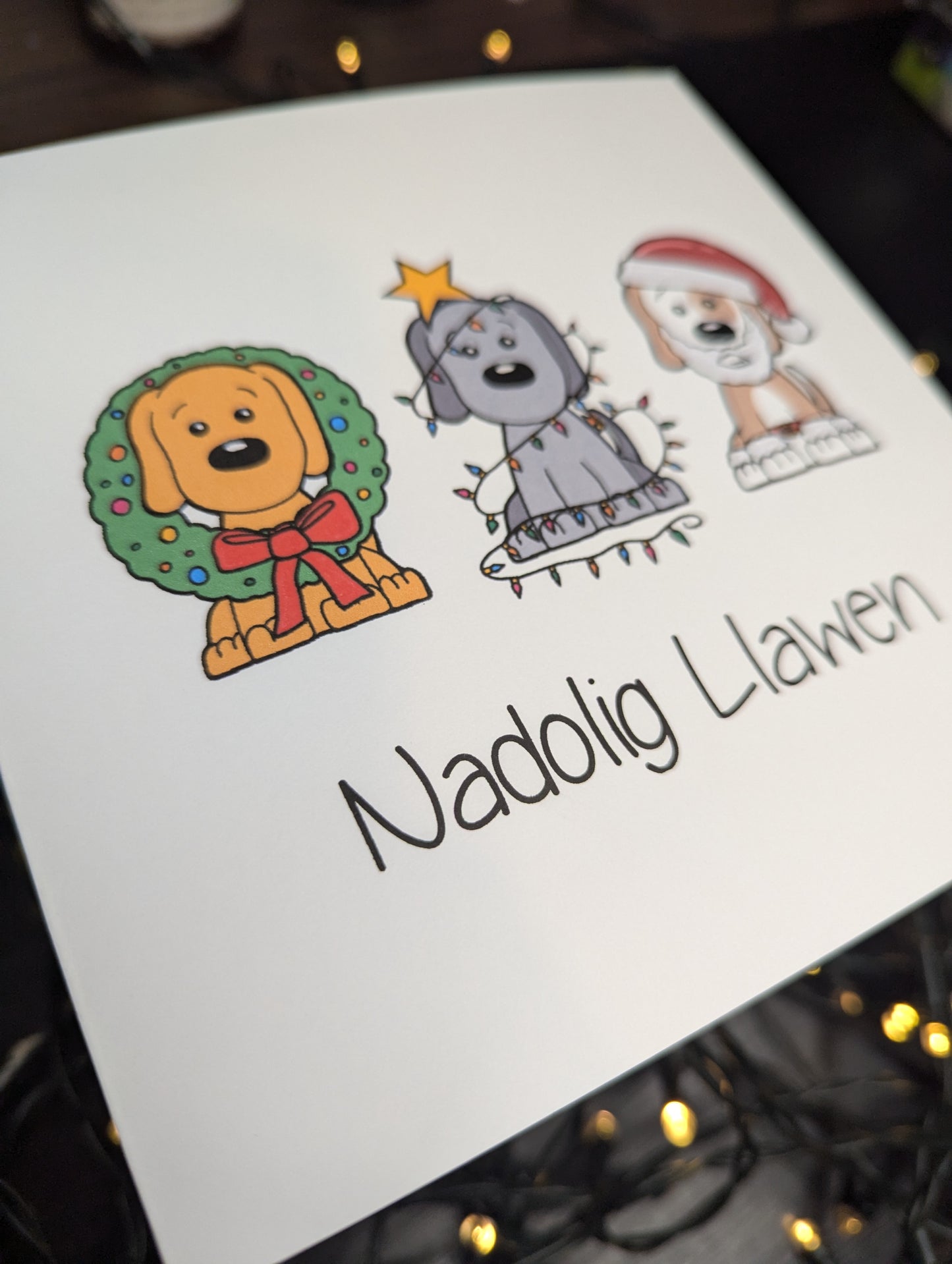 Dog Nadolig Llawen Christmas Card