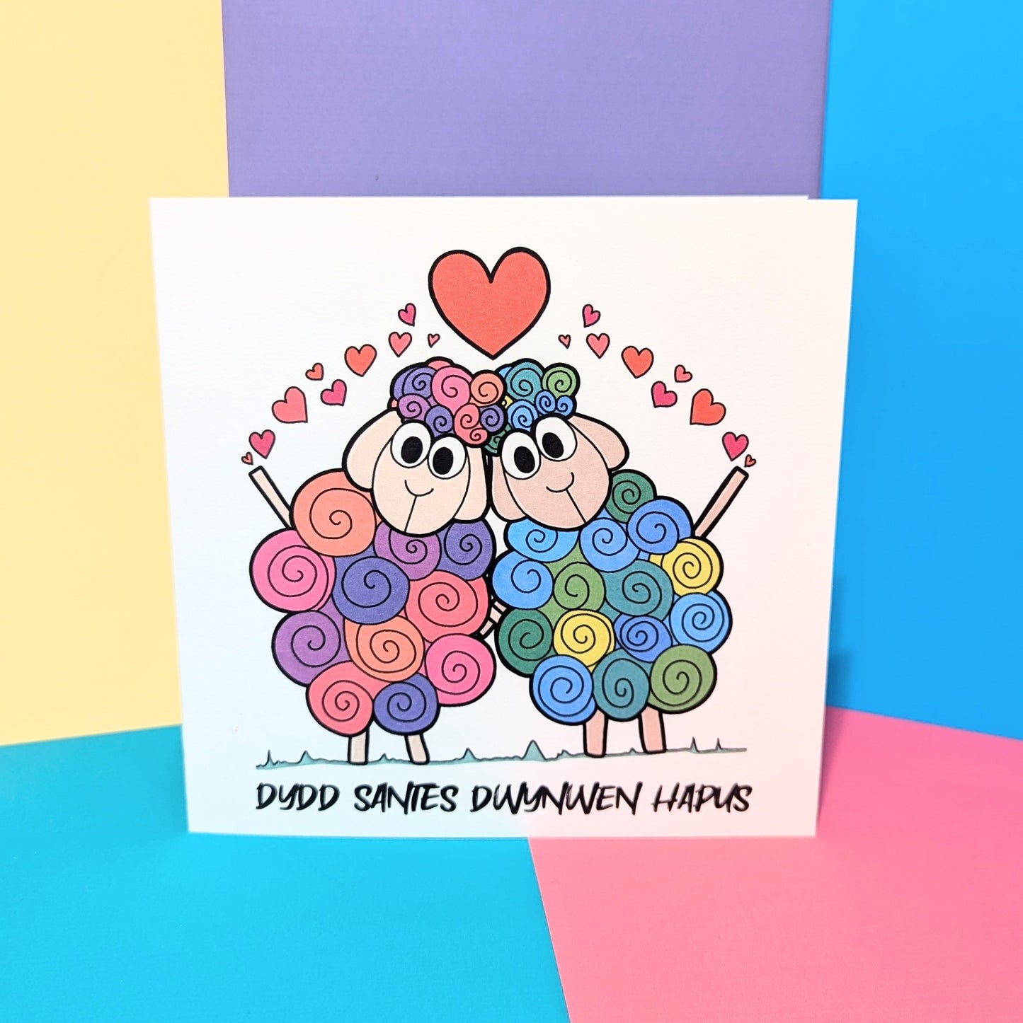 Sheep - Dydd Santes Dwynwen Hapus Card