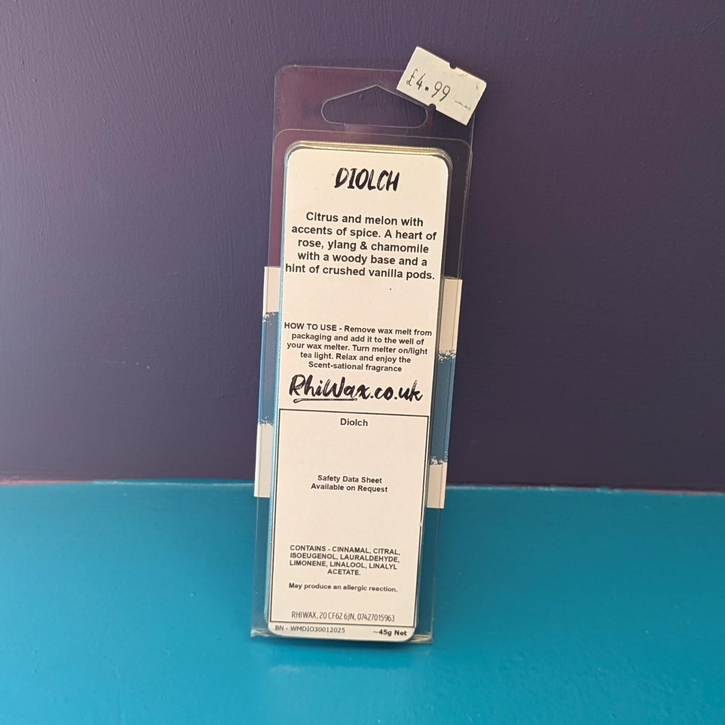 Diolch Wax Melts - Citrus, Melon & Spice