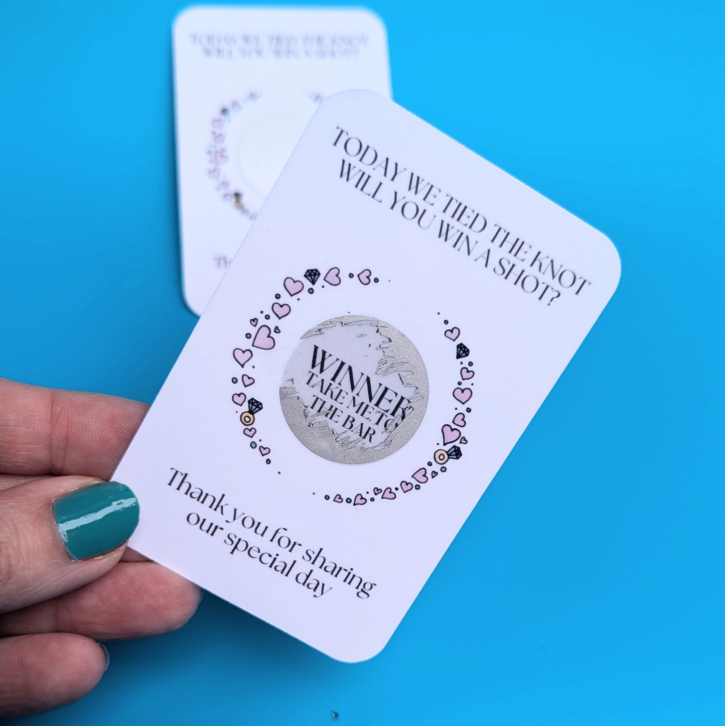 Wedding Day Table Scratch Cards - Drink Game - Circle Design