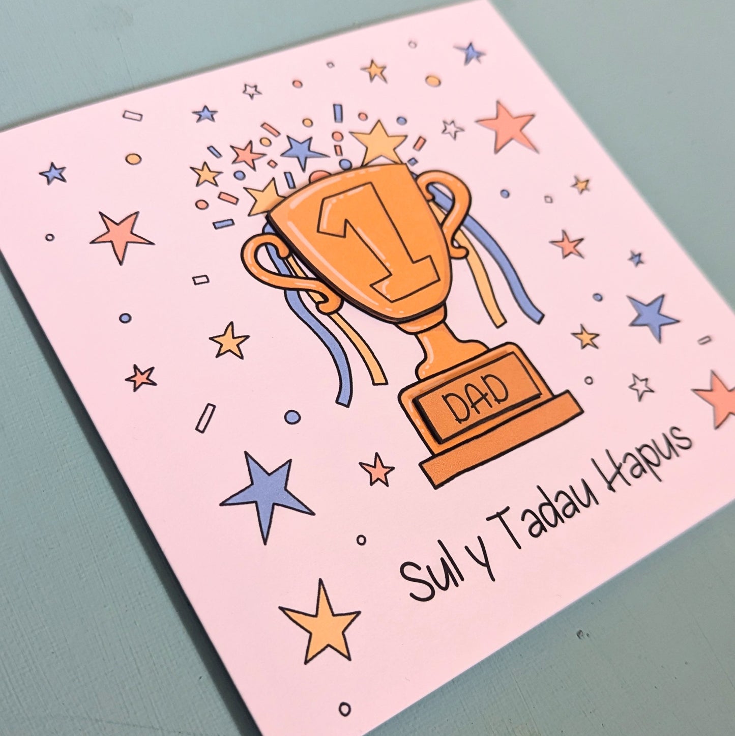 No1 Dad - Sul y Tadau hapus (fathers Card) - Welsh