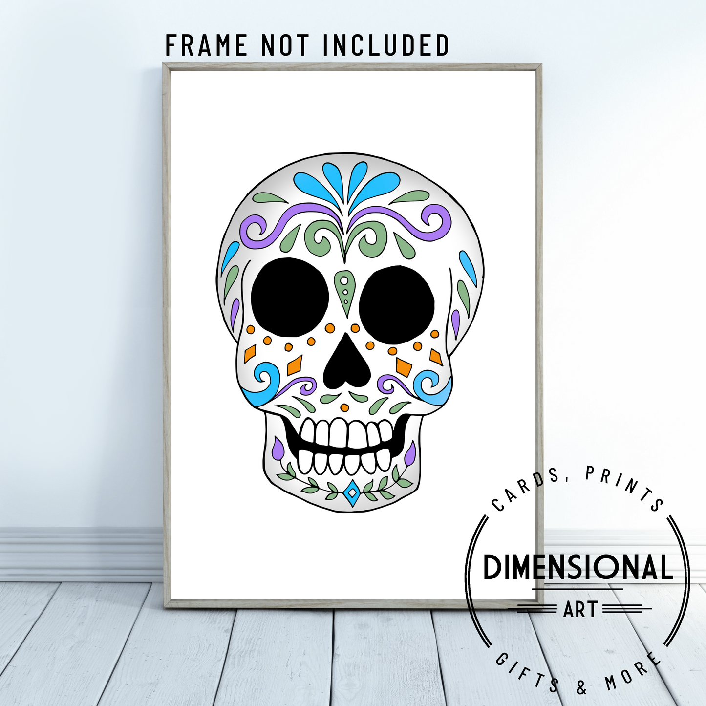 Candy Skull A4 Print - UNFRAMED - Day of the Dead - Halloween