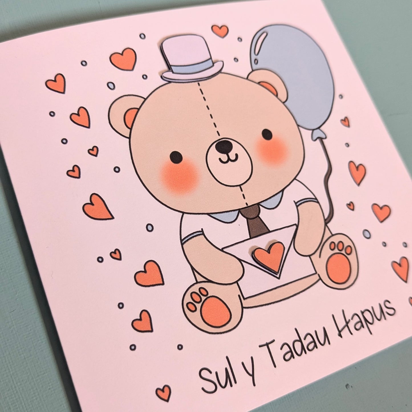 Teddy - Sul y Tadau hapus (fathers Card) - Welsh