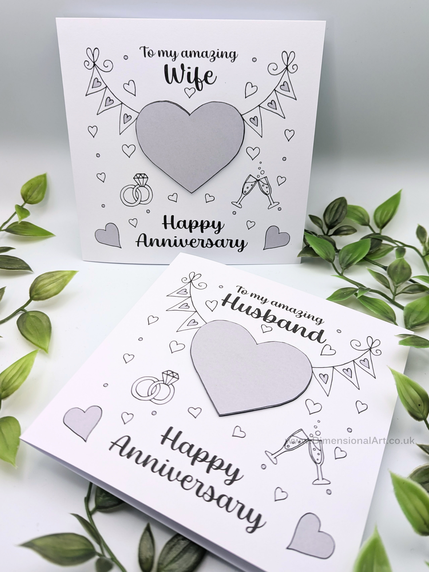 Anniversary / Penblwydd Priodas Dimensional Art