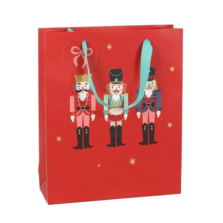 23cm Medium Red Christmas Nutcracker Gift Bag