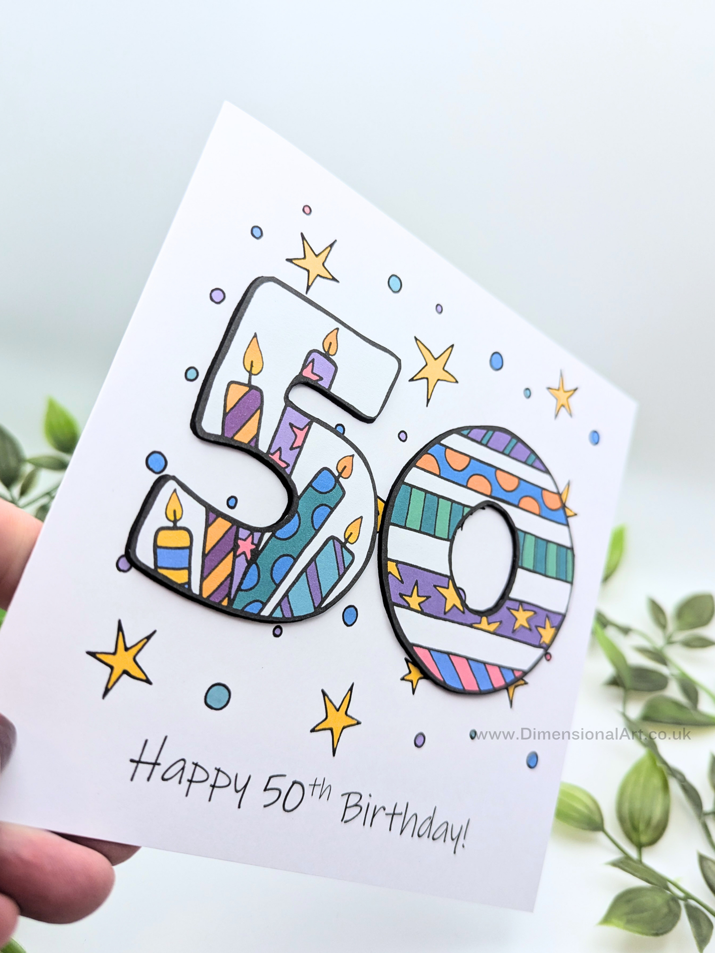 50th Number Candles Birthday Card