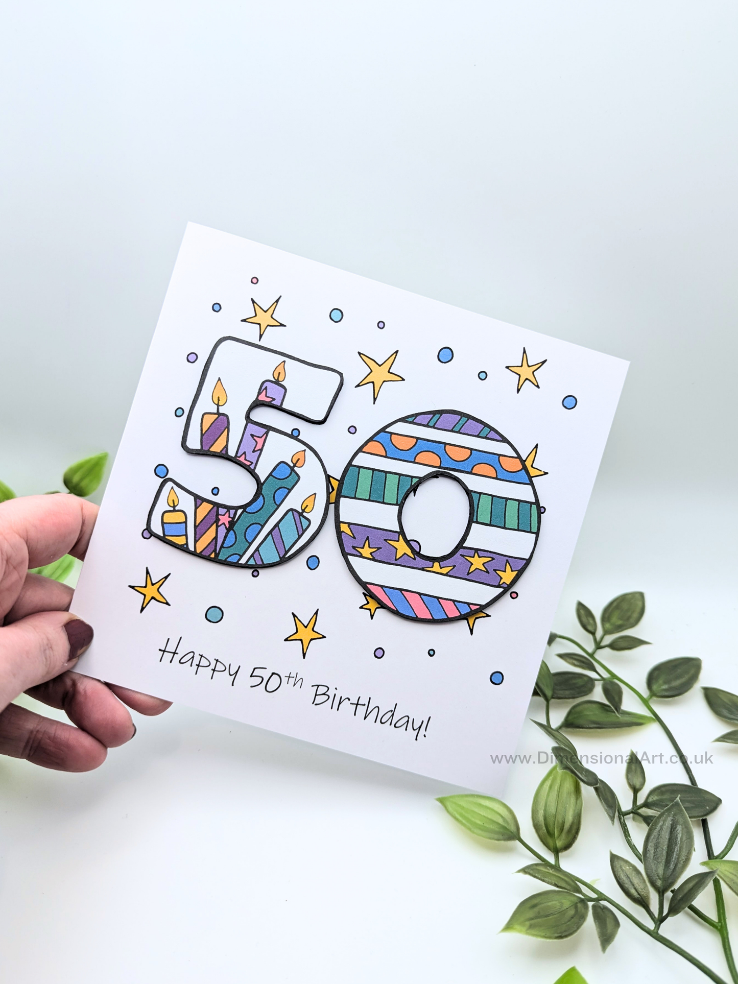 50th Number Candles Birthday Card