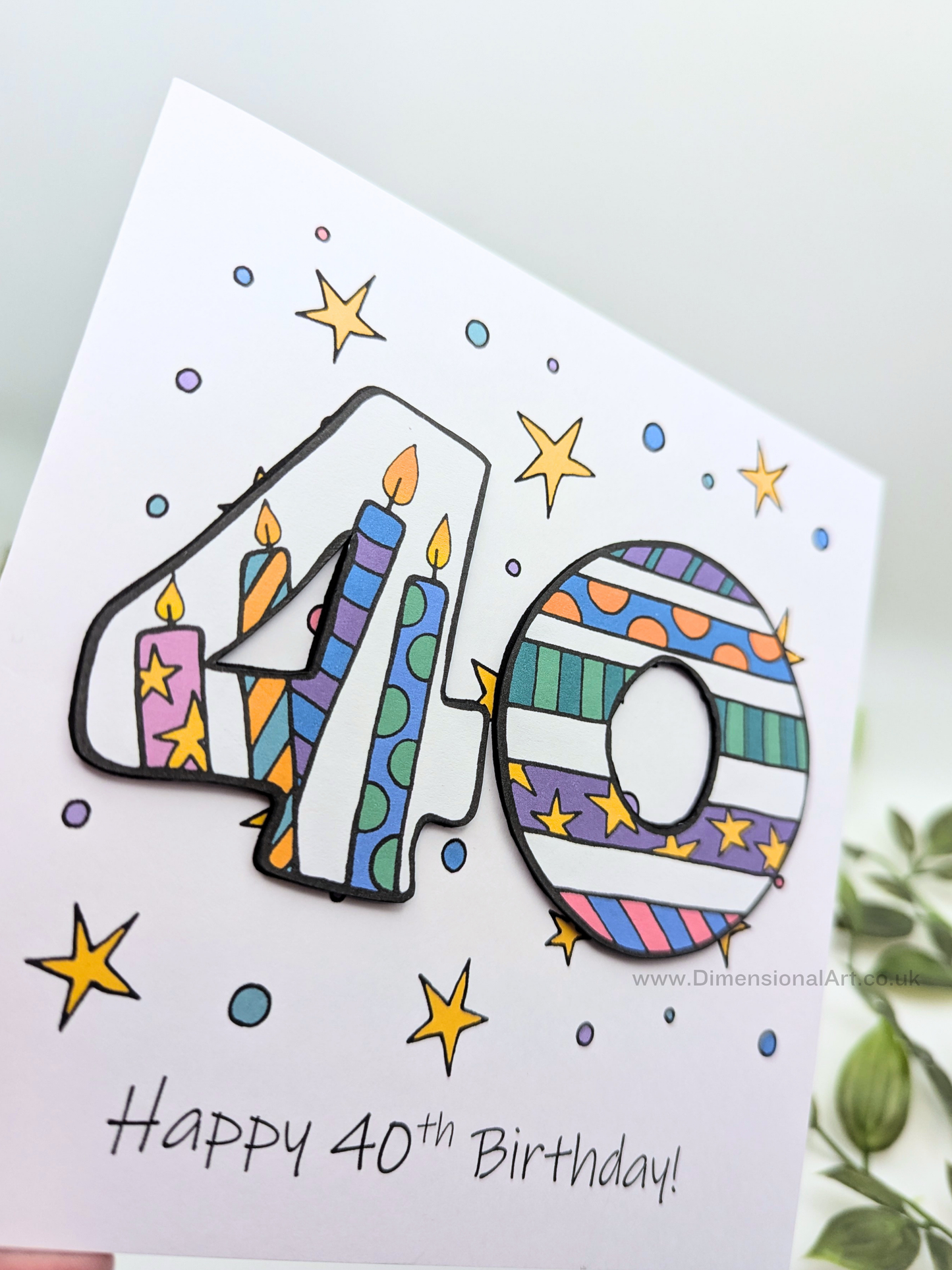 40th Number Candles Birthday Card