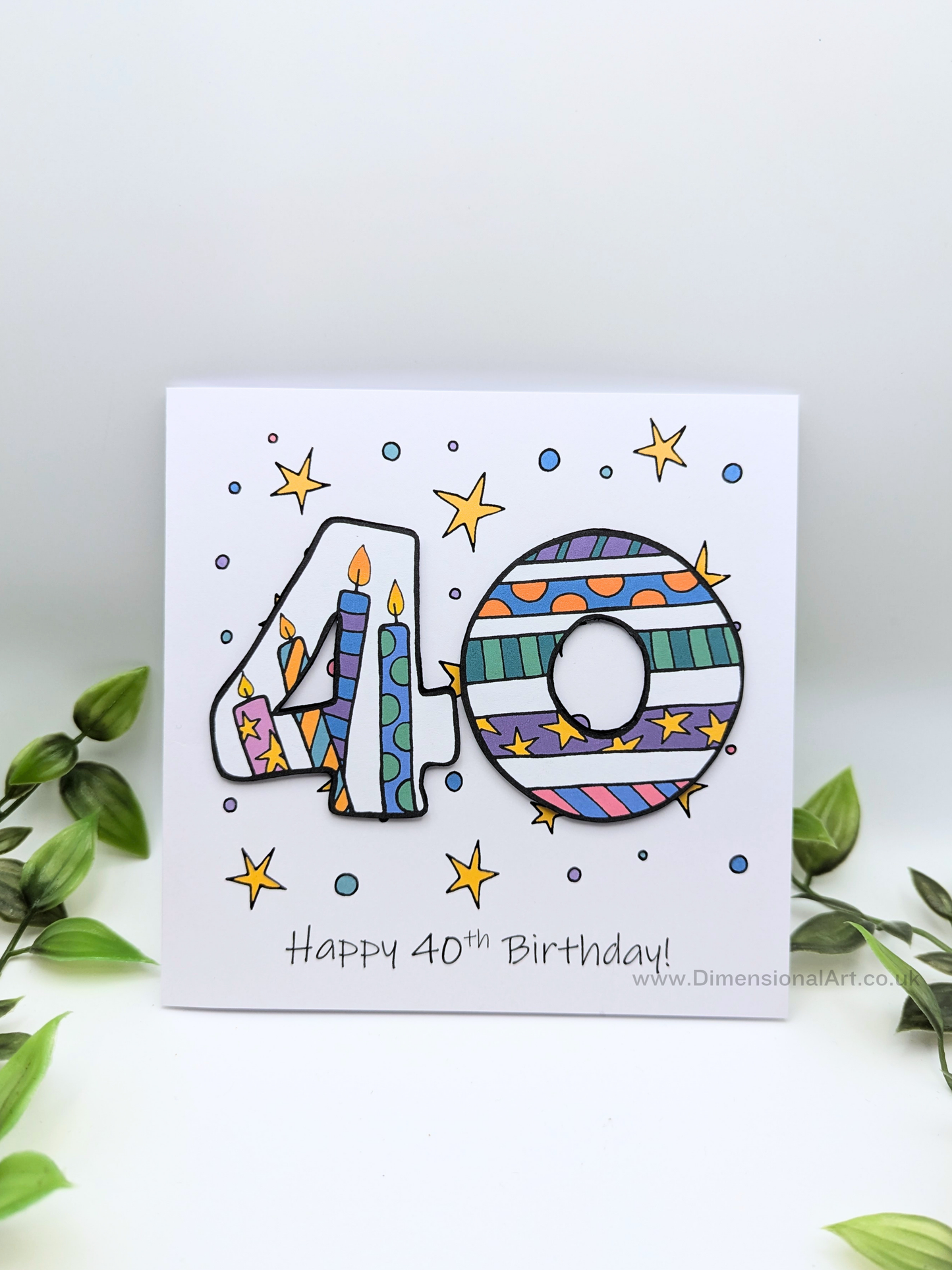 40th Number Candles Birthday Card