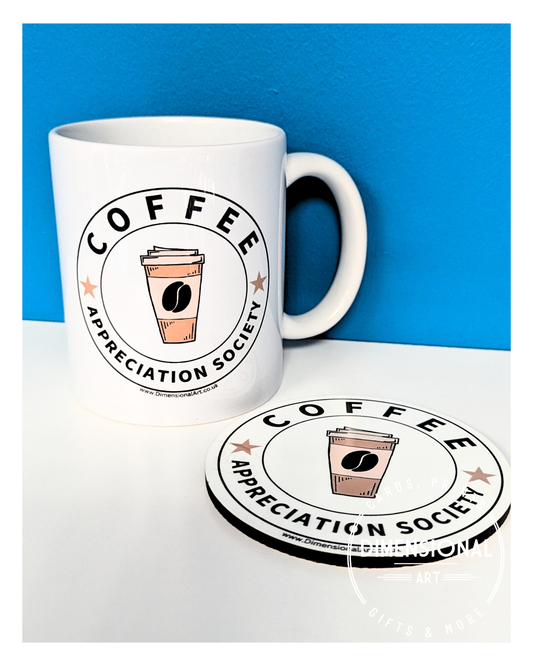 Coffee Appreciation Society Mug and Coaster