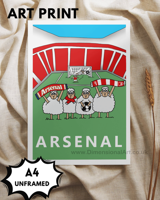 Arsenal Football Sheep A4 Print