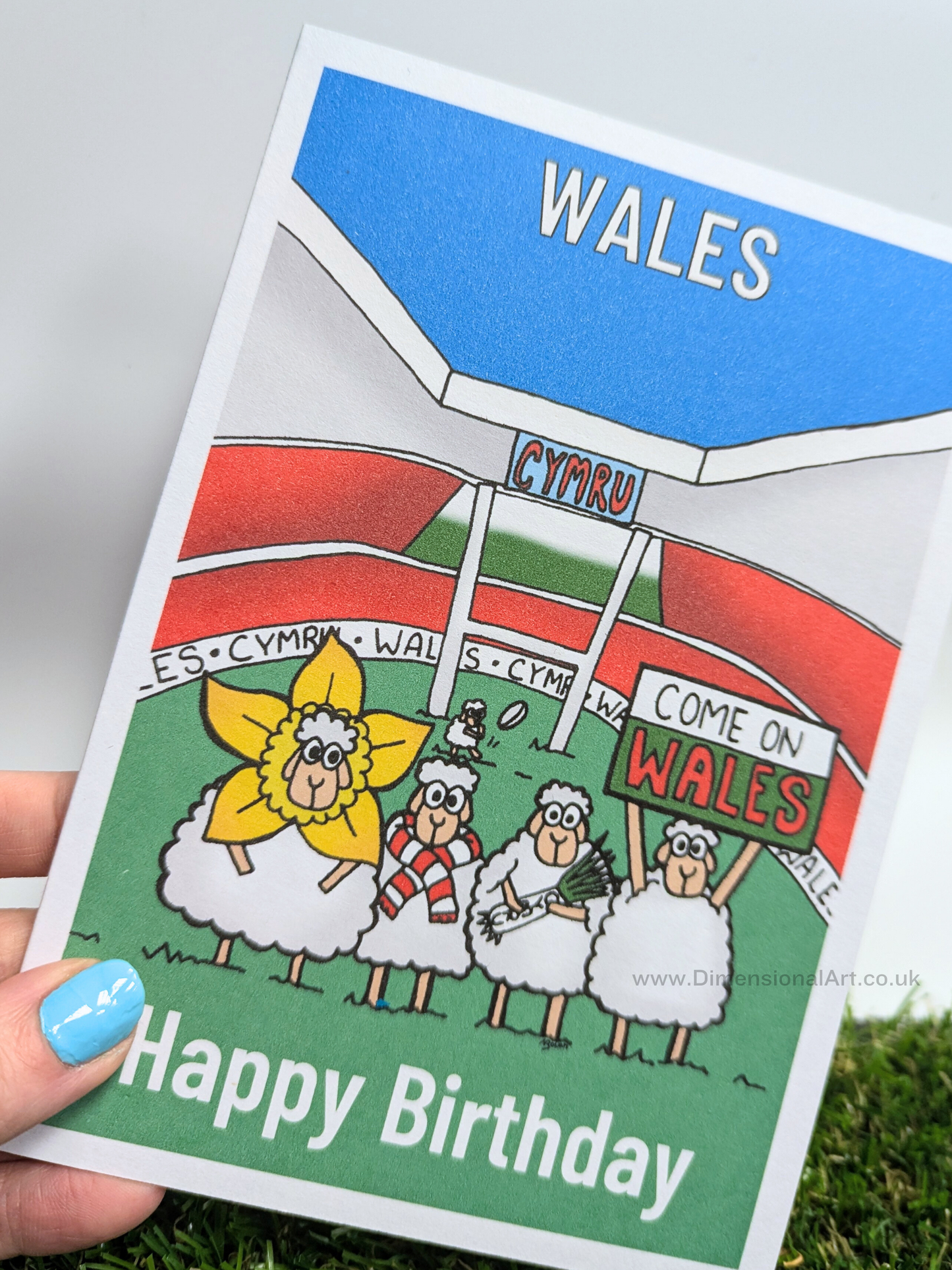 Wales Rugby Sheep Birthday Card