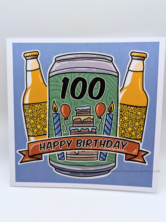 100 Birthday Card - Beer