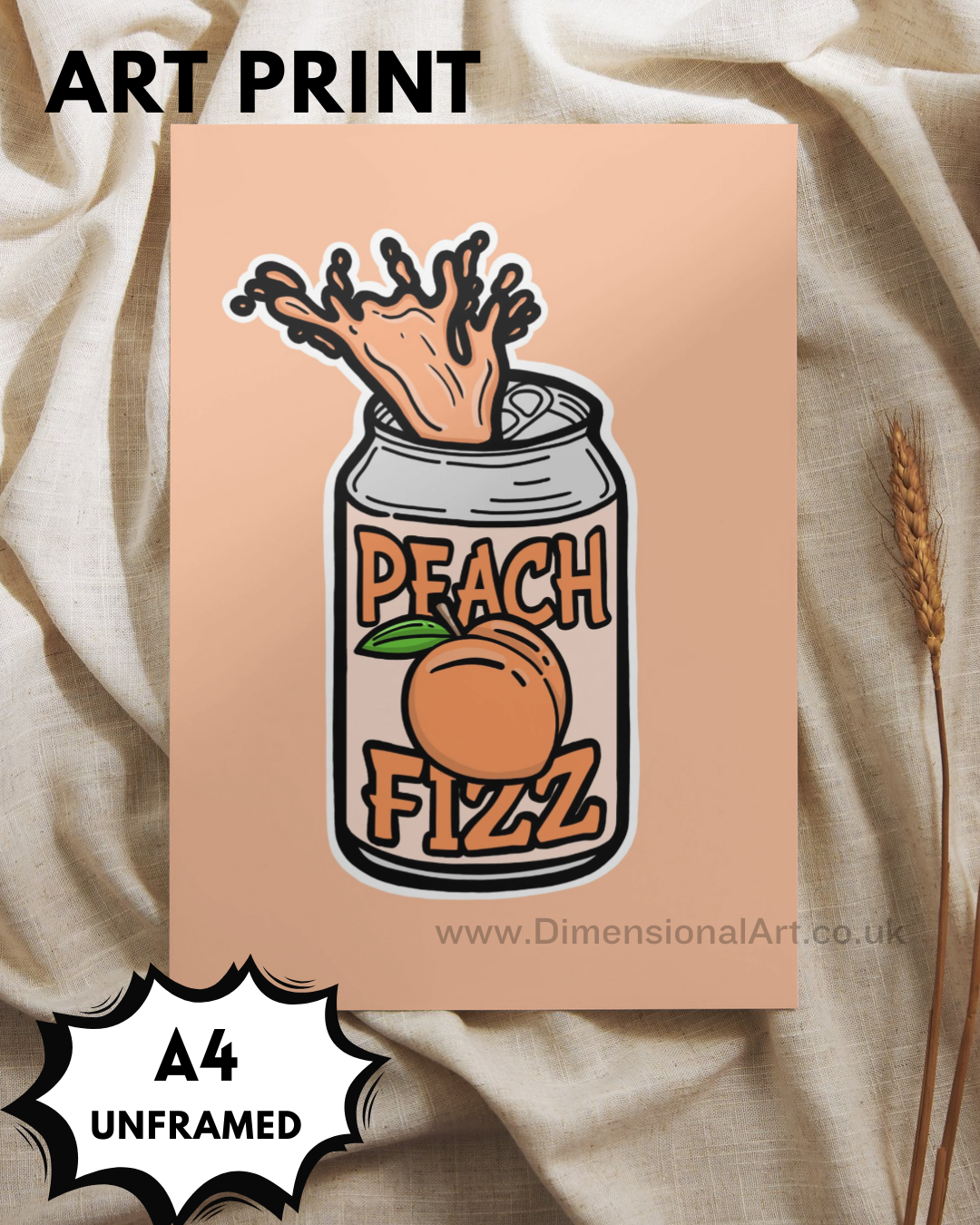 Peach Fizz Can A4 Print