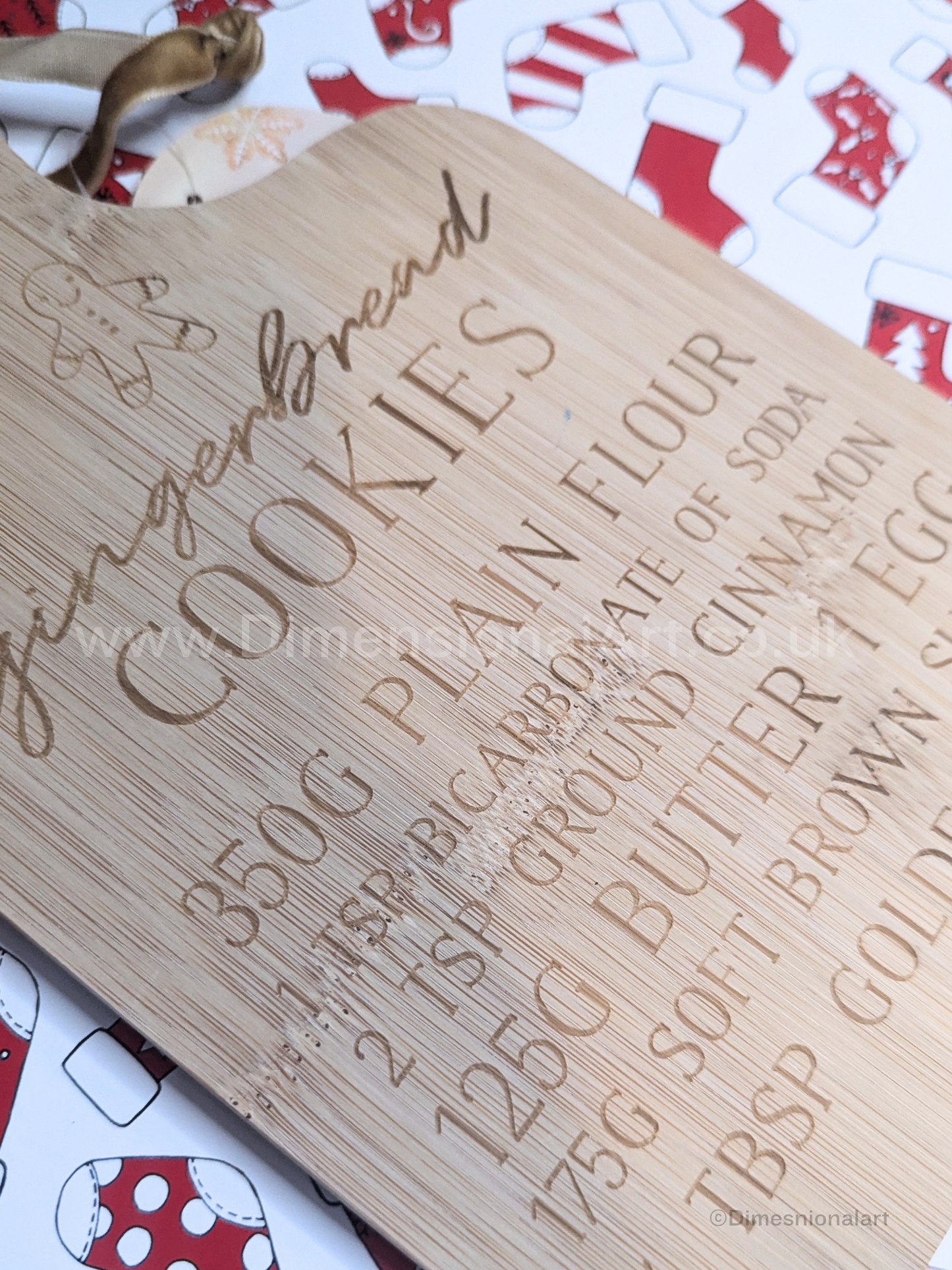Christmas Gingerbread Cookies Bamboo Serving Board