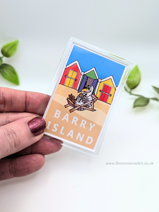 Barry island - Seagull eating chips - Magnet